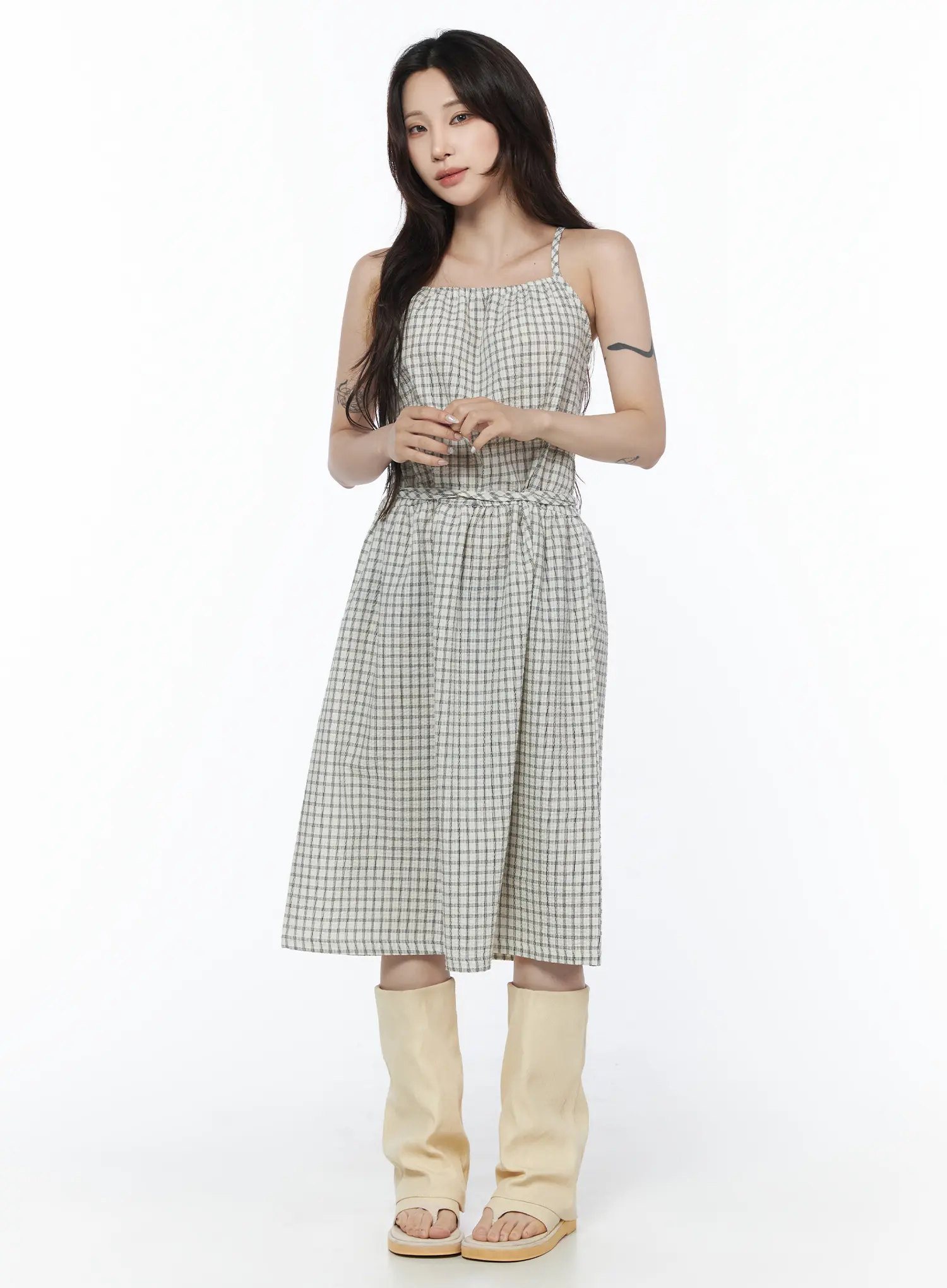 Ruched Henley Tiered Mini Dress CU504 - Image 3