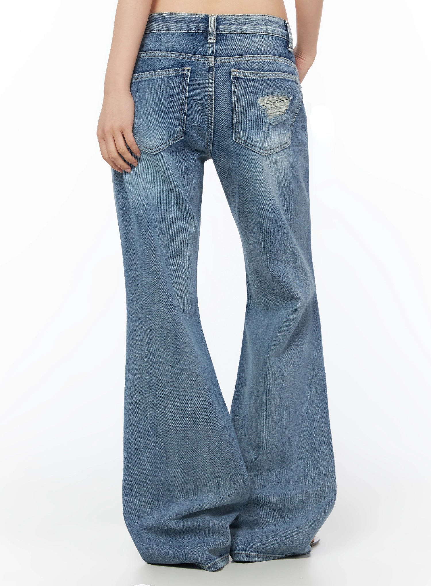Rue Distressed Bootcut Flare Jeans IU525 - Image 11