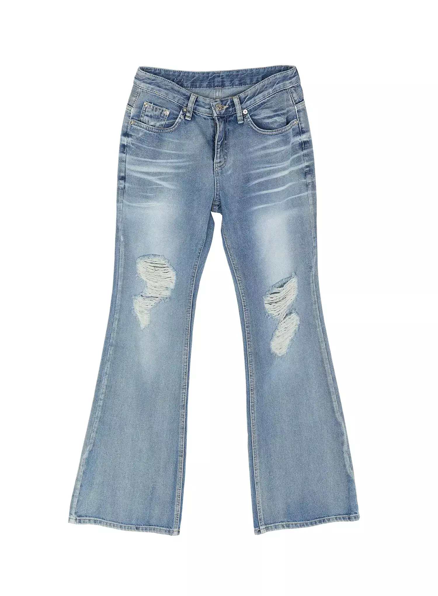 Rue Distressed Bootcut Flare Jeans IU525 - Image 14