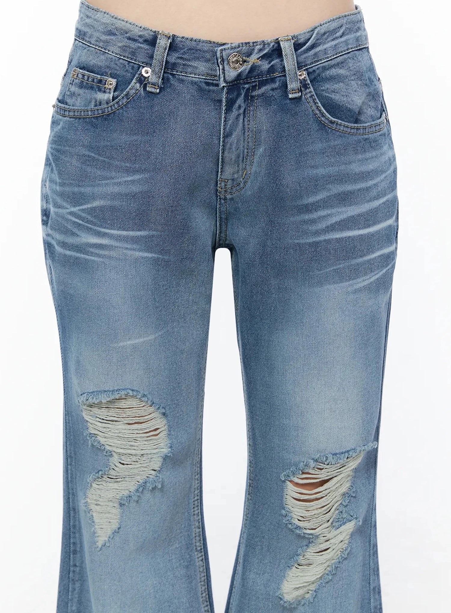 Rue Distressed Bootcut Flare Jeans IU525 - Image 4