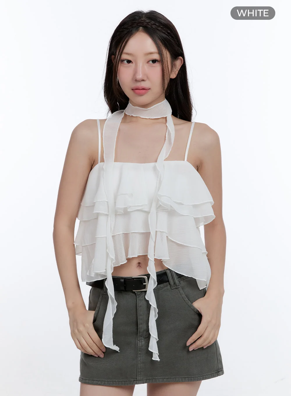 Ruffle Cami Crop Top CG414 - Image 8