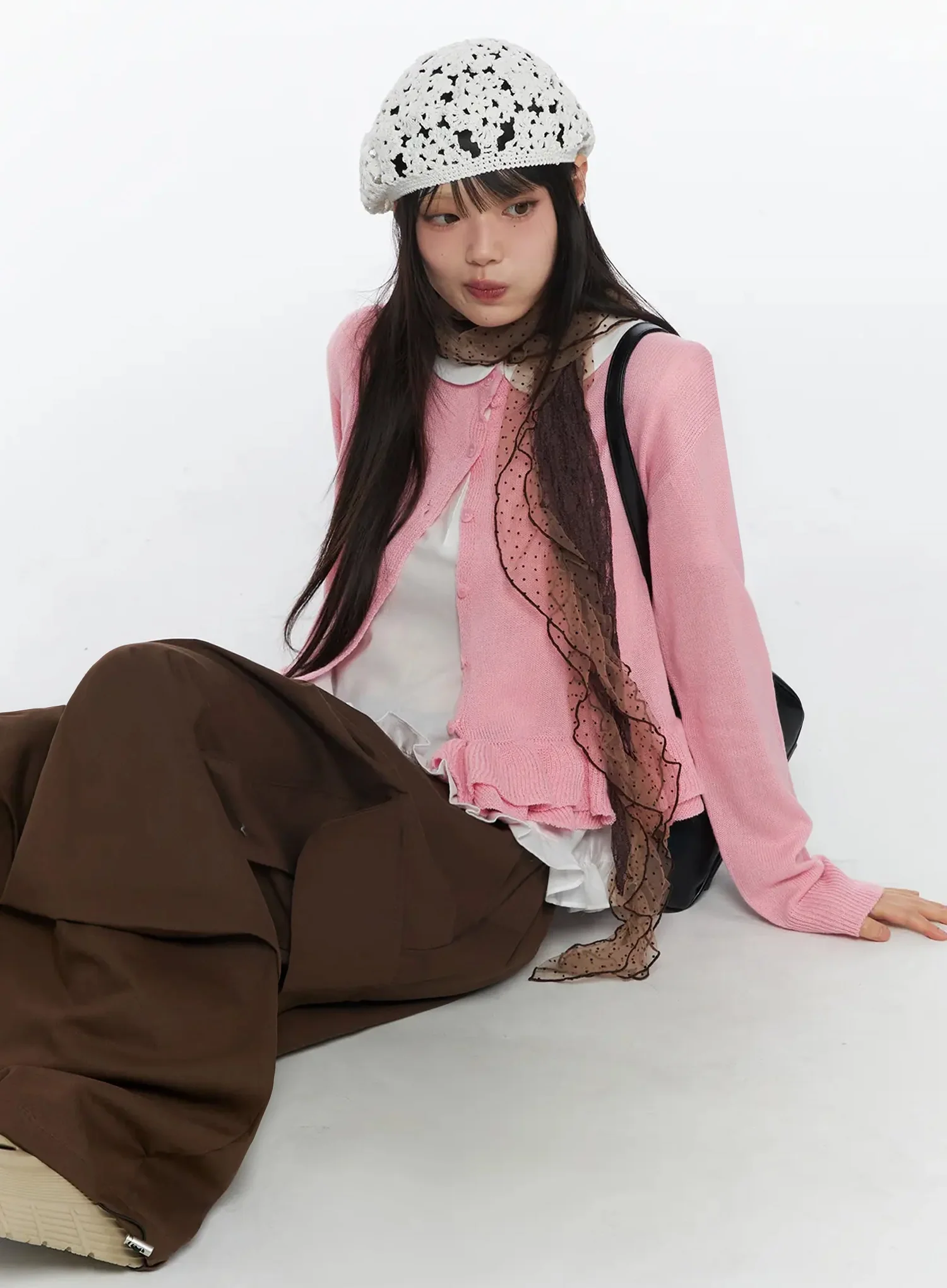 Ruffle Frill Knit Cardigan IY526