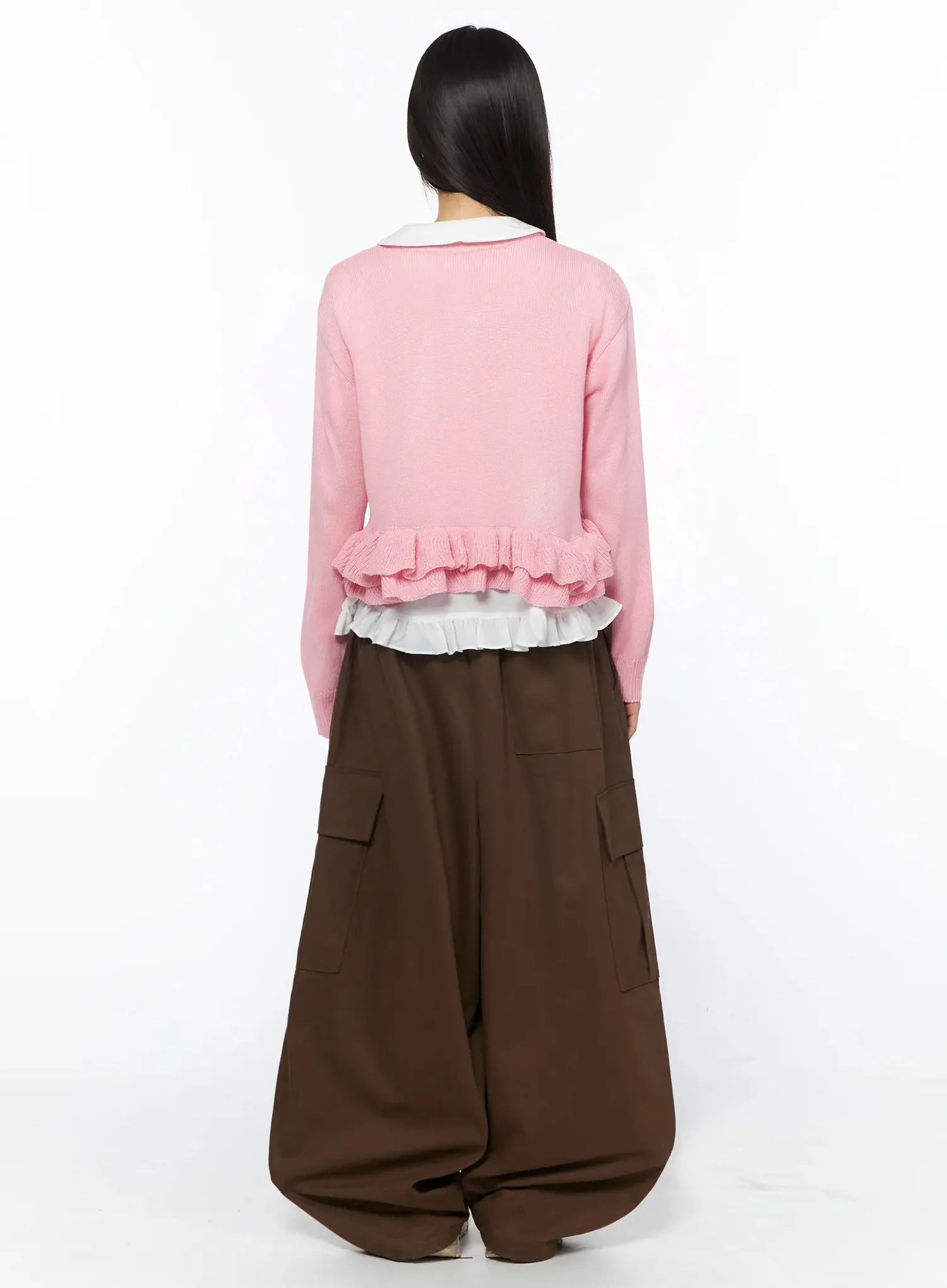 Ruffle Frill Knit Cardigan IY526 - Image 10