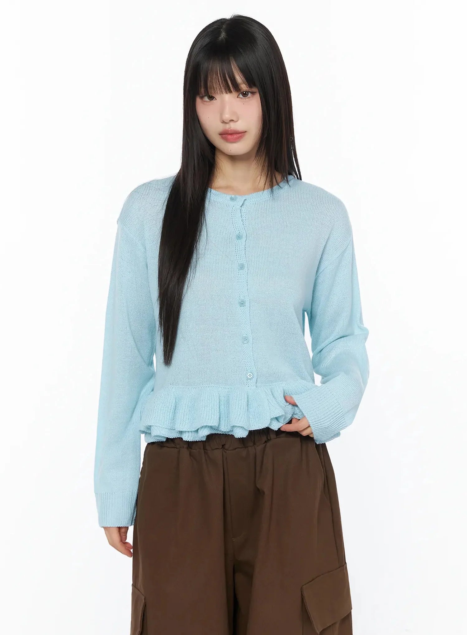 Ruffle Frill Knit Cardigan IY526 - Image 14
