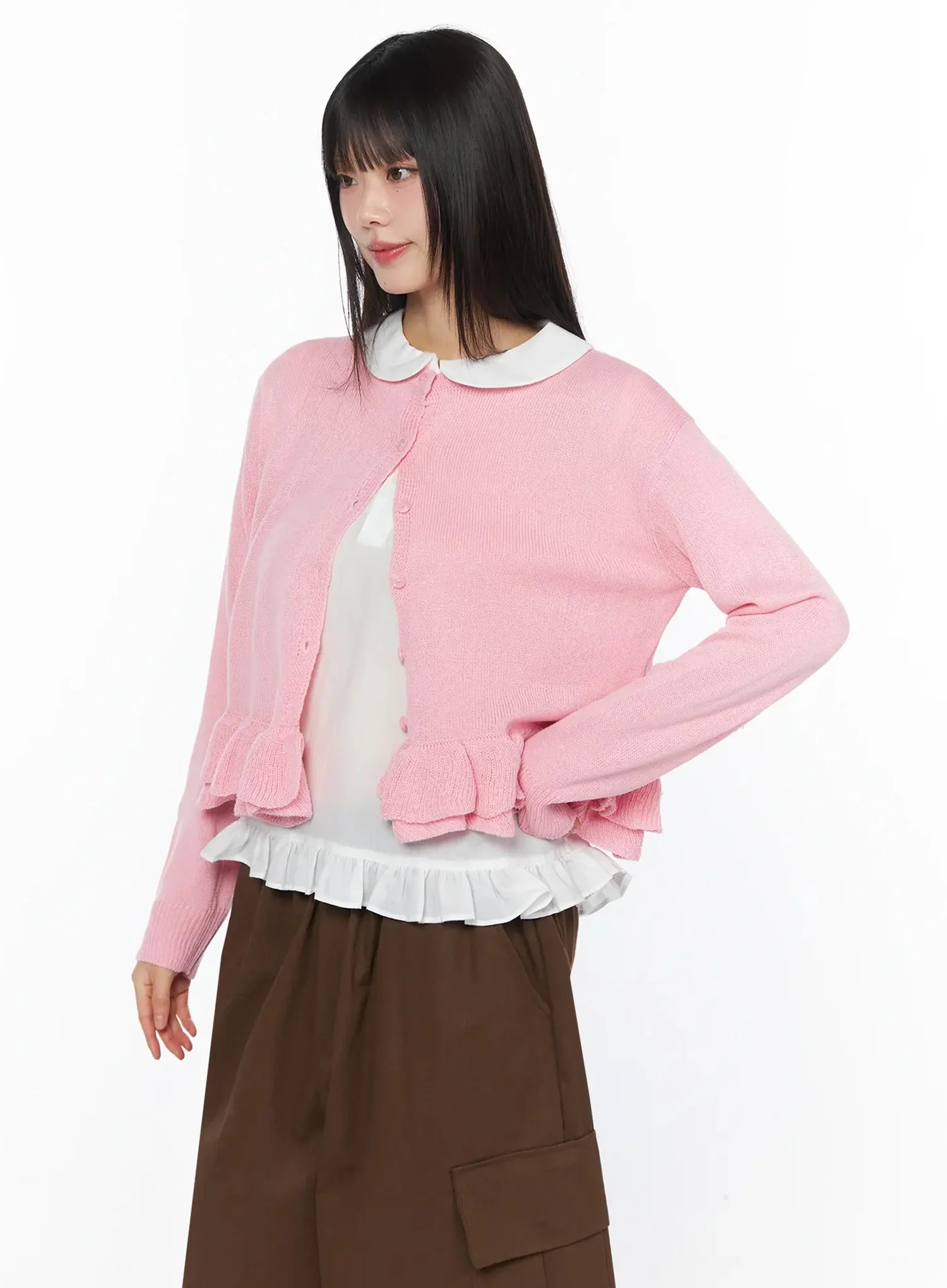Ruffle Frill Knit Cardigan IY526 - Image 5