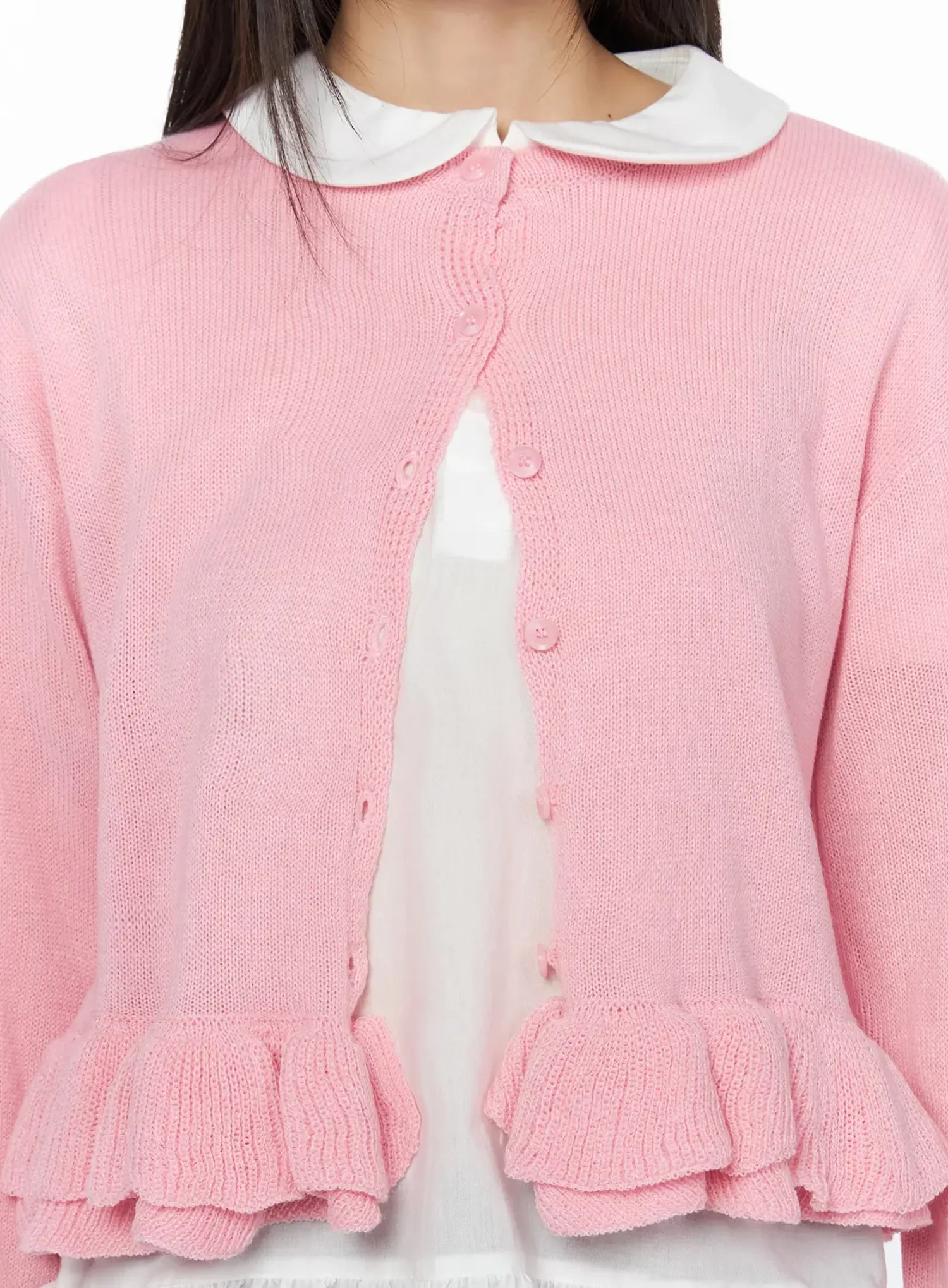 Ruffle Frill Knit Cardigan IY526 - Image 7