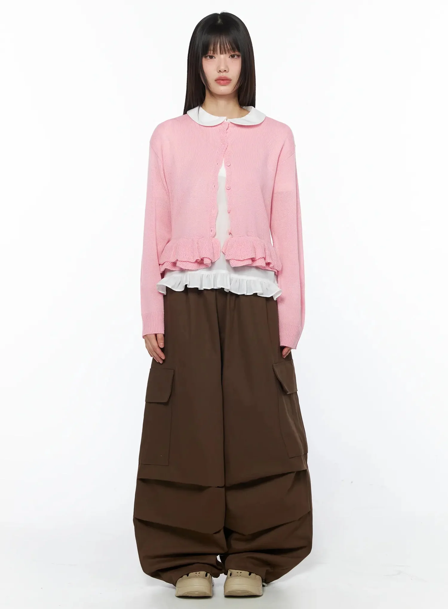 Ruffle Frill Knit Cardigan IY526 - Image 8