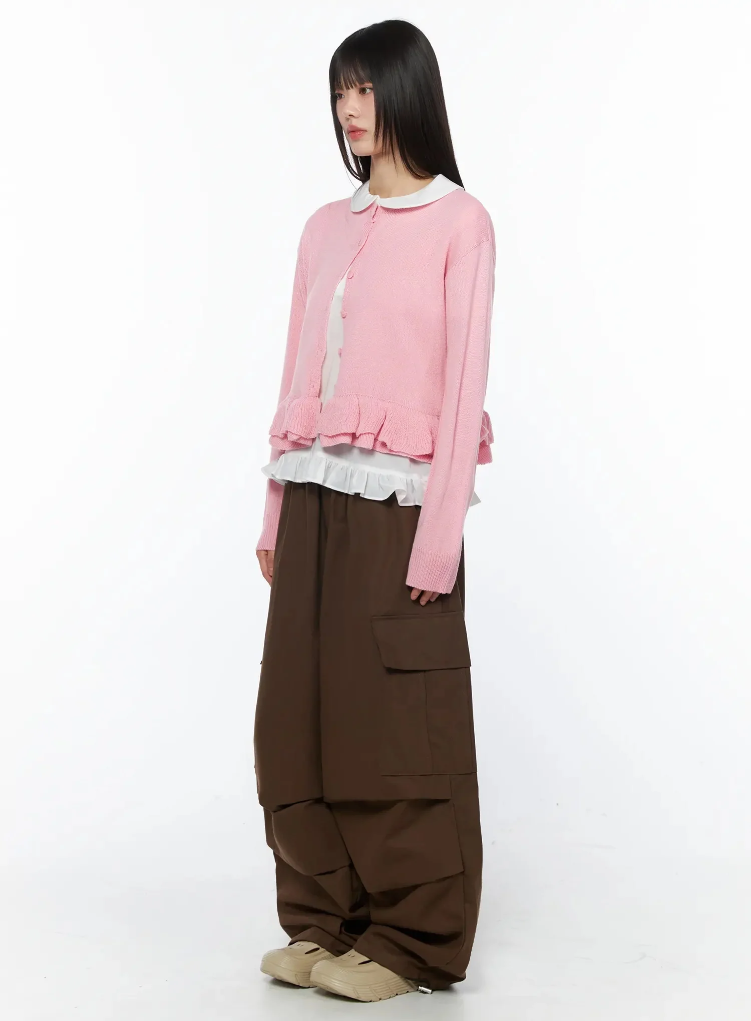 Ruffle Frill Knit Cardigan IY526 - Image 9