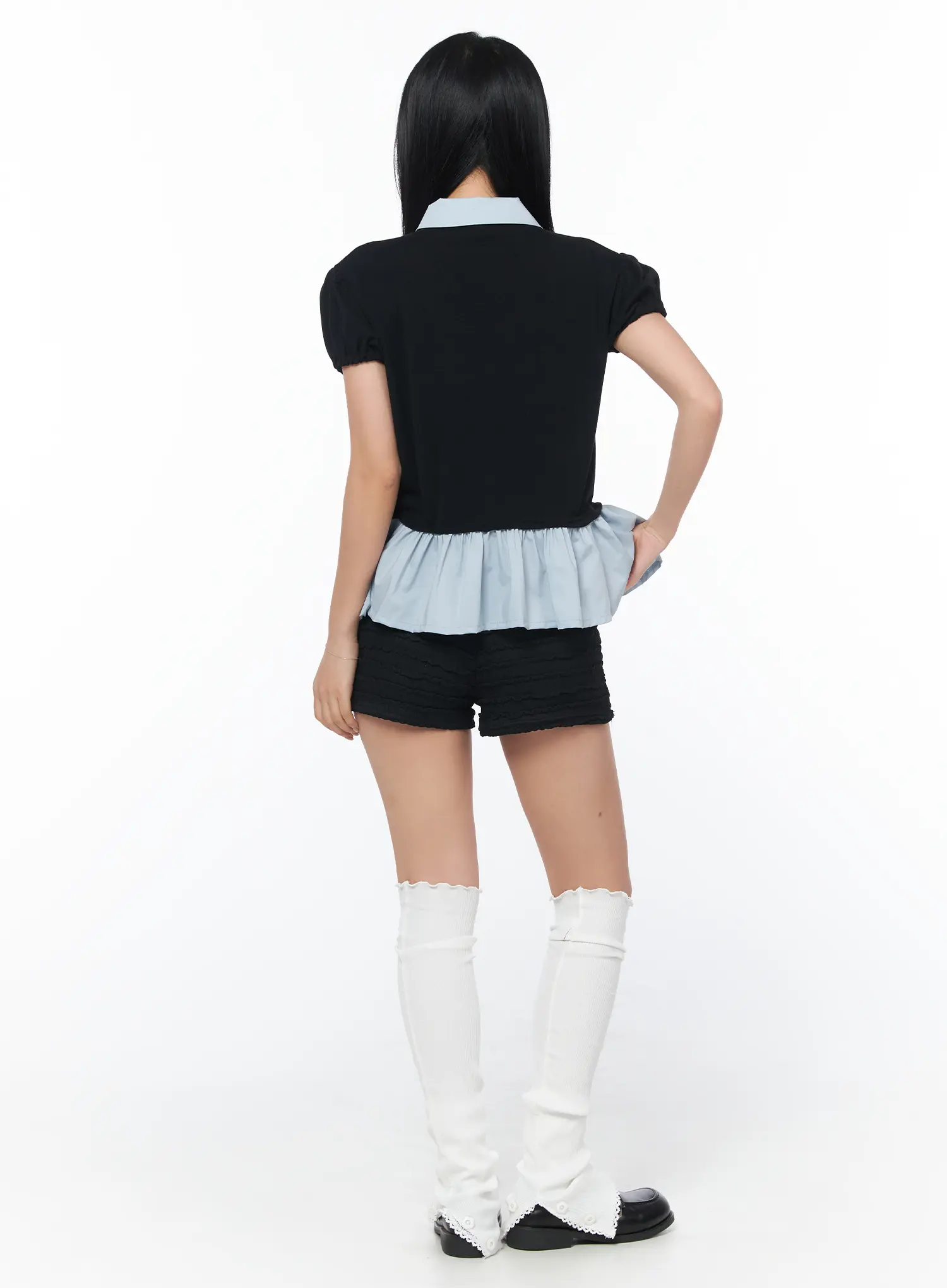 Ruffle Lace Trim Shorts CY513 - Image 7