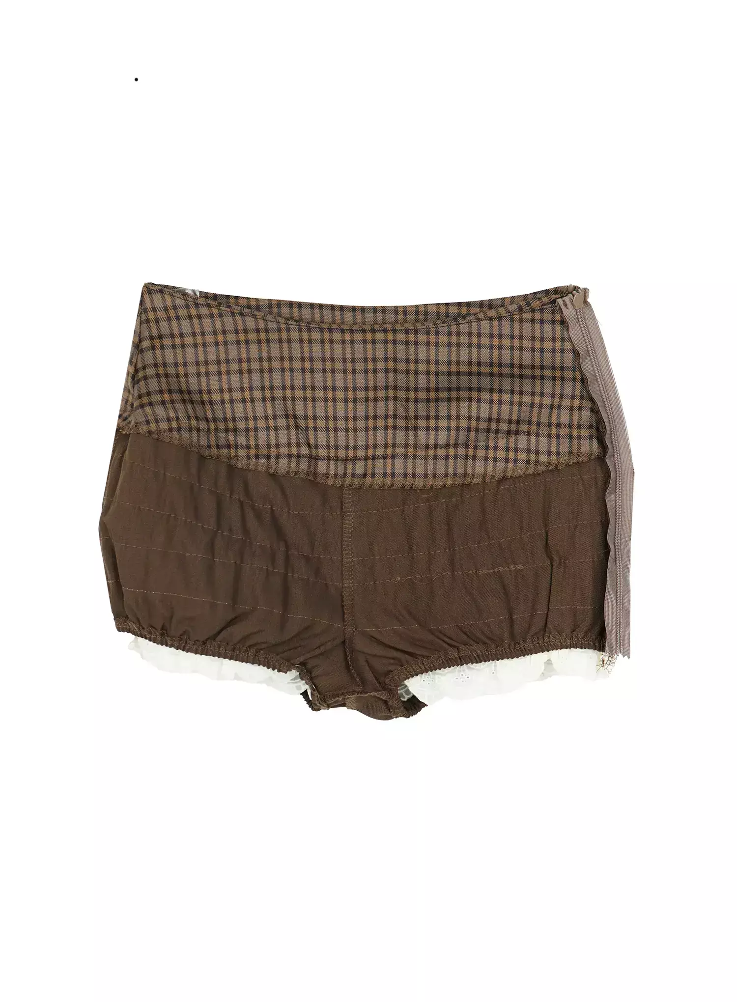 Ruffle Layered Checkered Mini Skirt IU508 - Image 15
