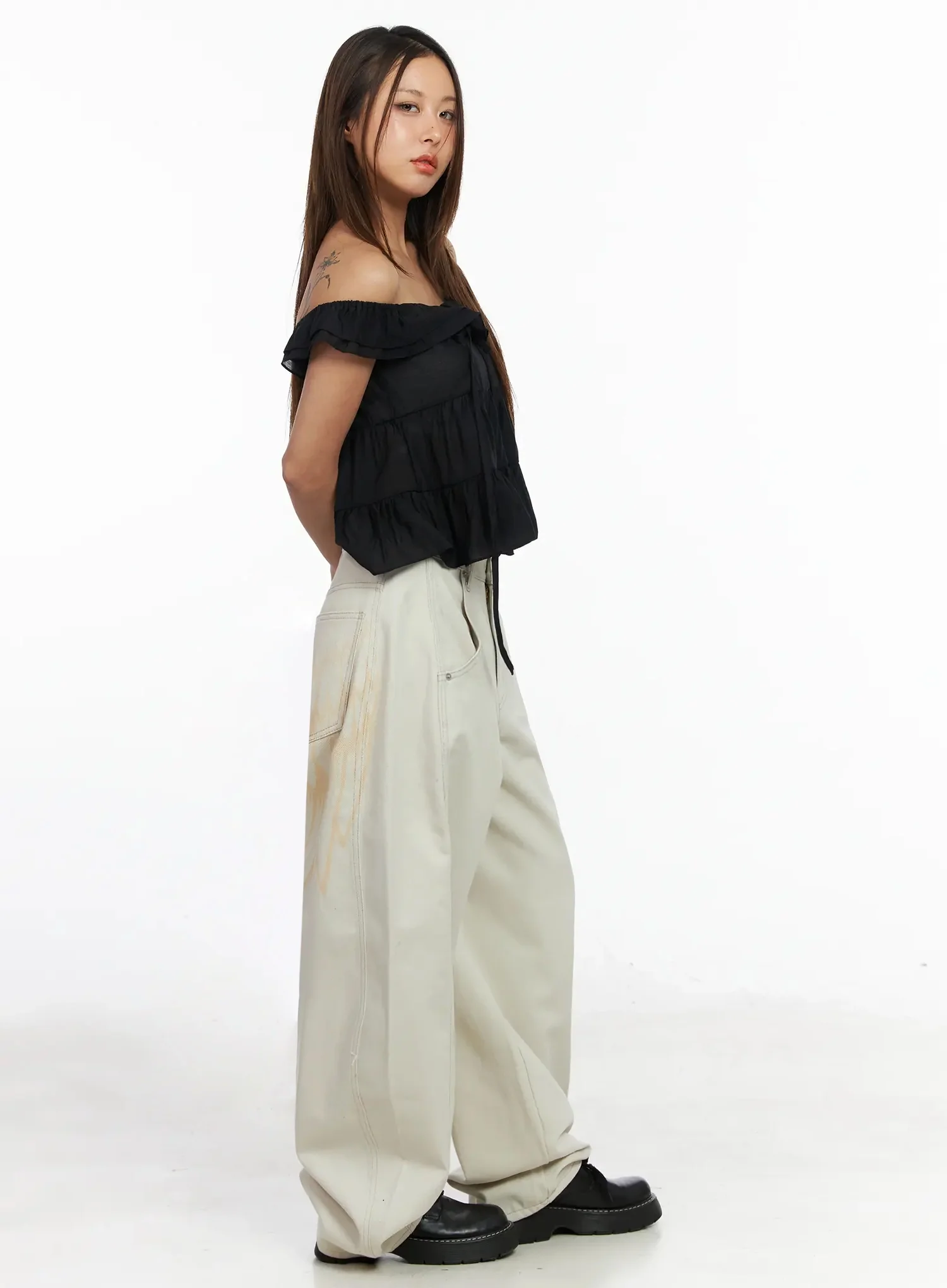 Ruffle Off-Shoulder Blouse IY515 - Image 6