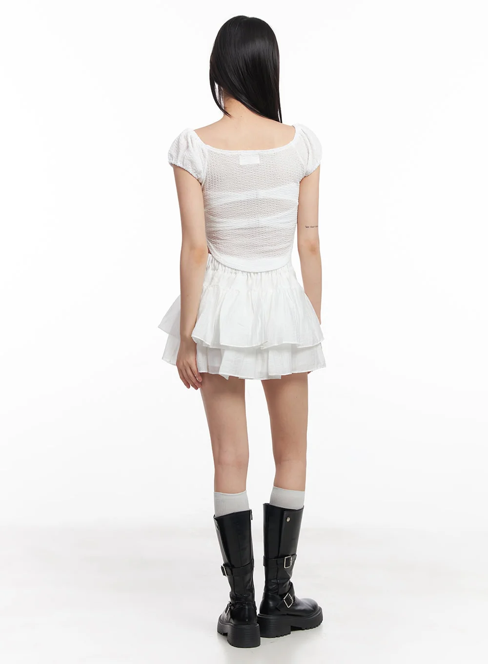 Ruffle Tiered Mini Skirt CY514 - Image 8