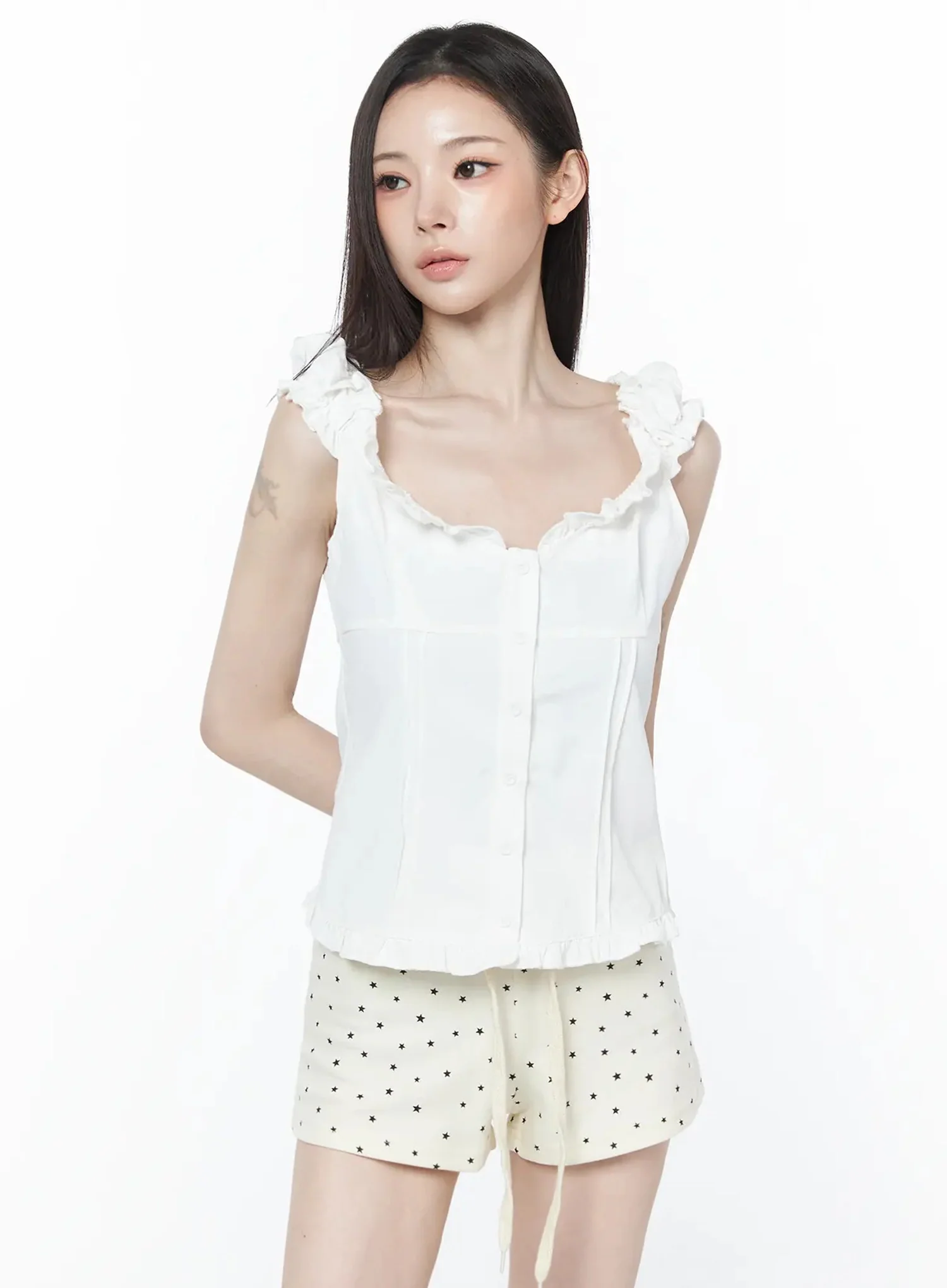 Ruffled Off-Shoulder Short Sleeve Blouse IU512 - Image 12