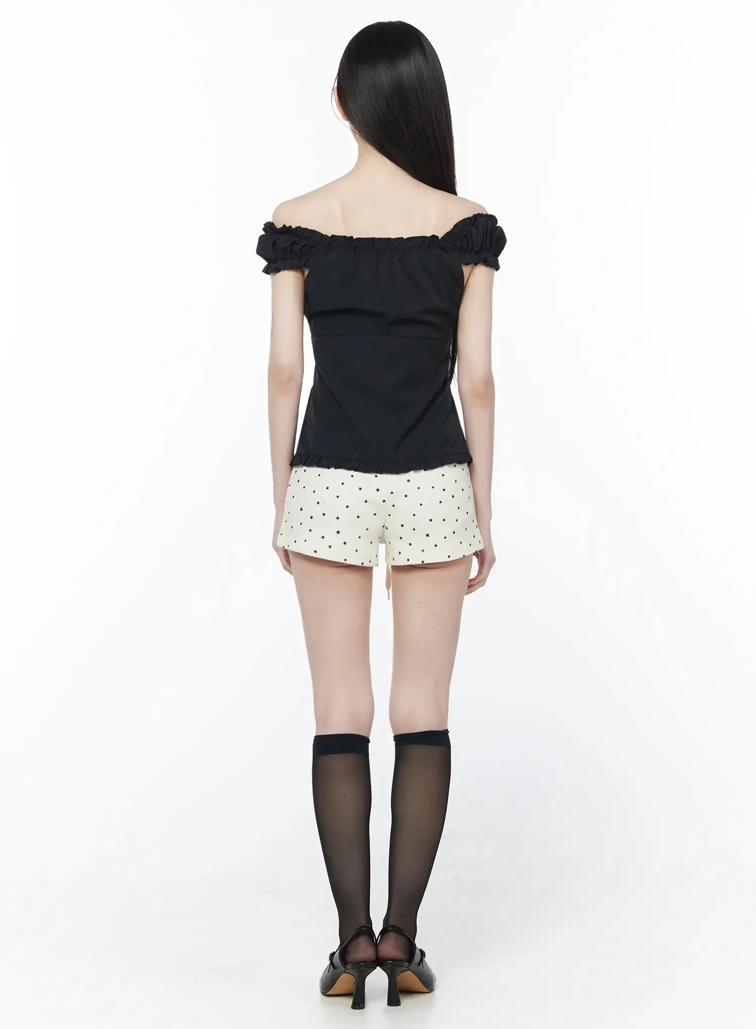 Ruffled Off-Shoulder Short Sleeve Blouse IU512 - Image 5