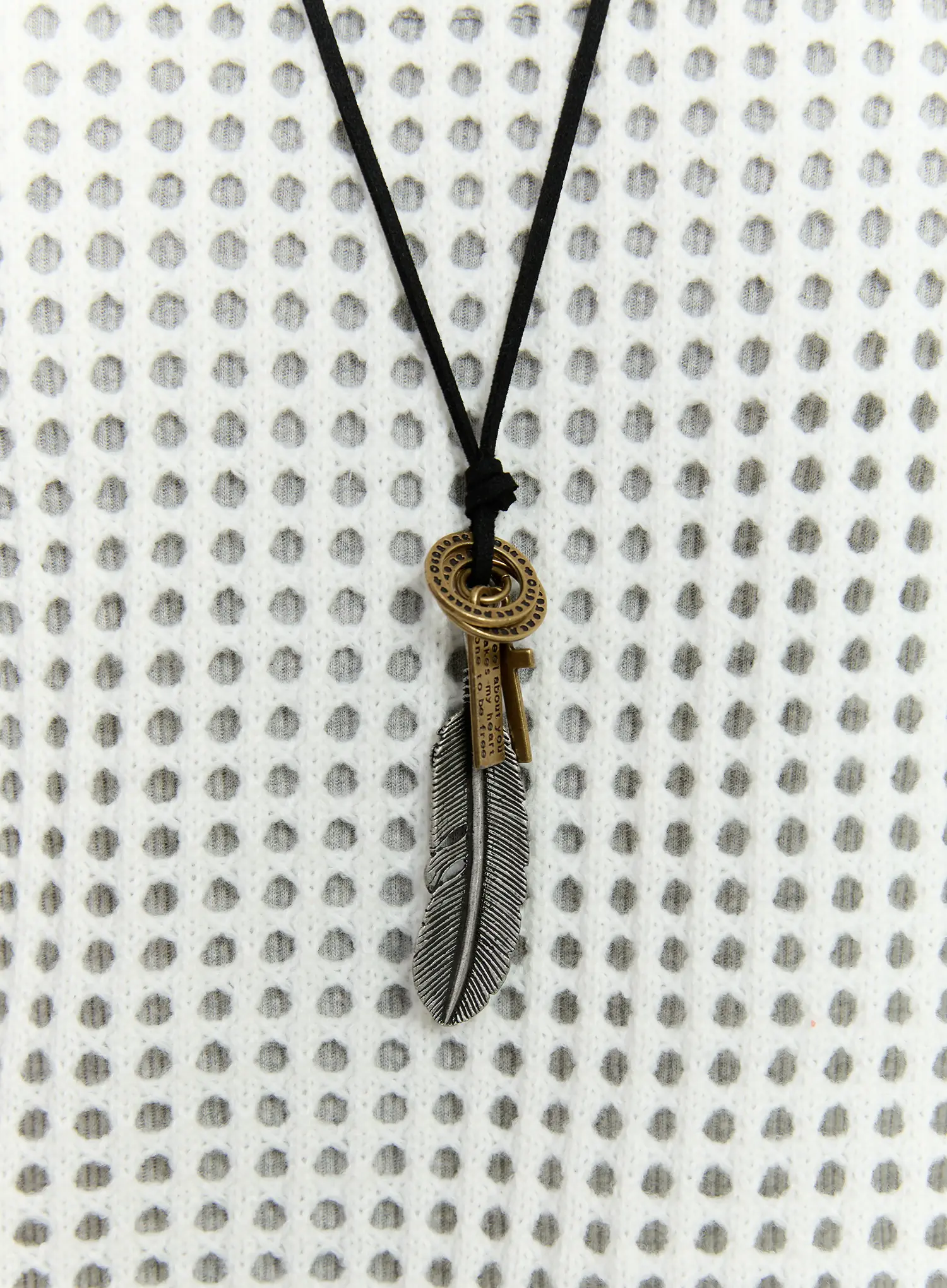 Rustic Feather Necklace IS529 - Image 4