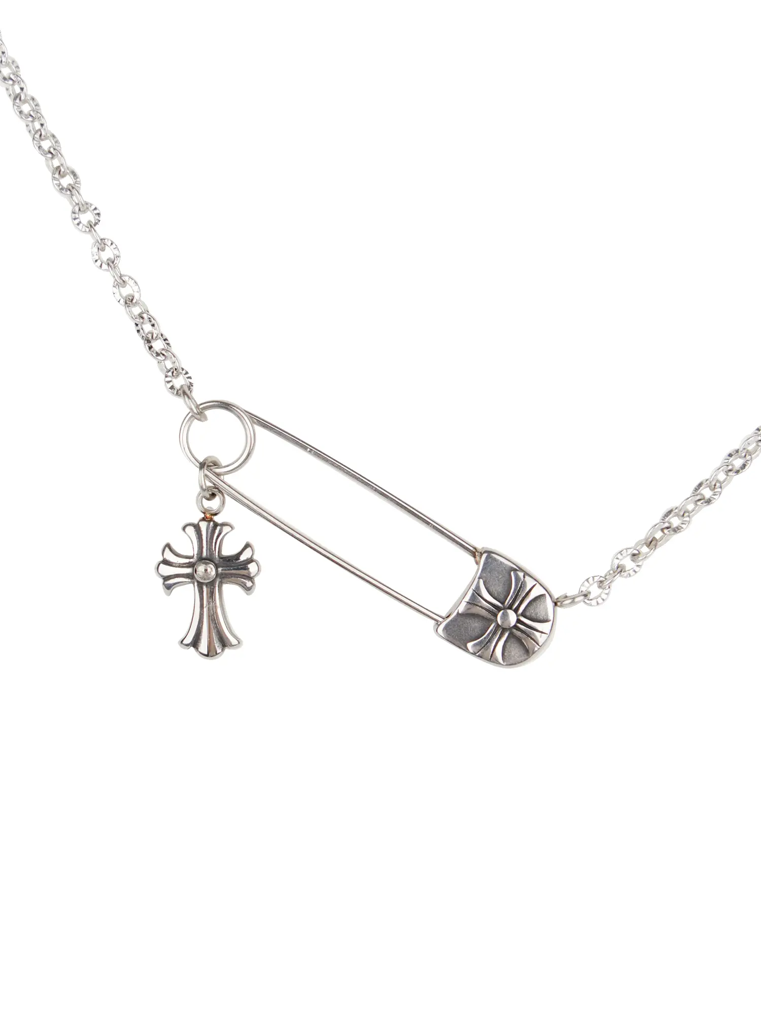 Safety Pin Necklace CO503 - Image 4