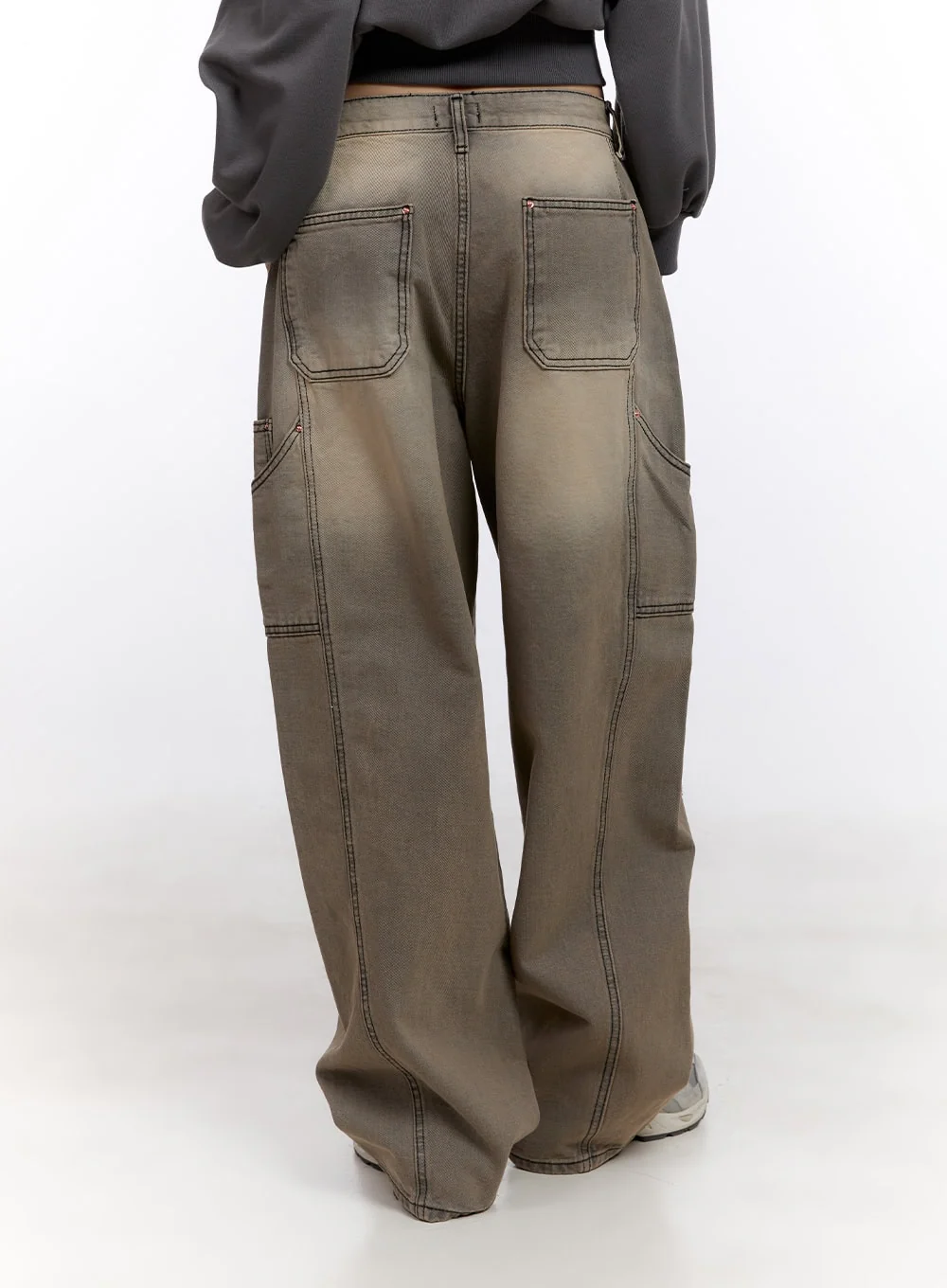 Sara Stitched Pocket Baggy Jeans CF512 - Image 7