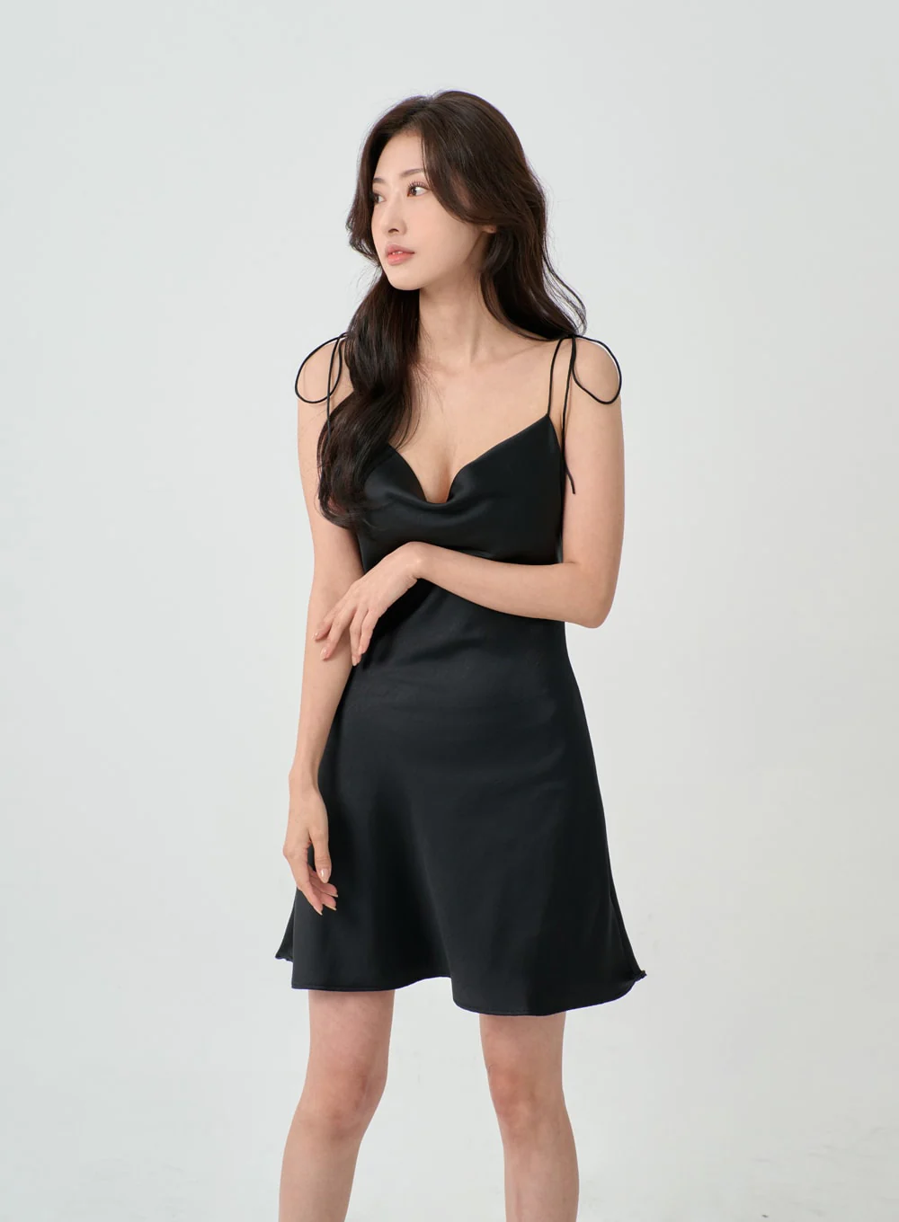 Satin Lingerie Style Mini Dress IN08 - Image 2