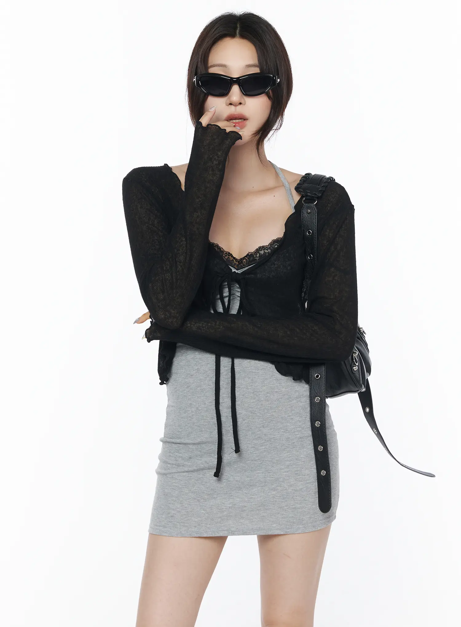 Scallop Trim Tie-Front Cardigan CU504 - Image 9
