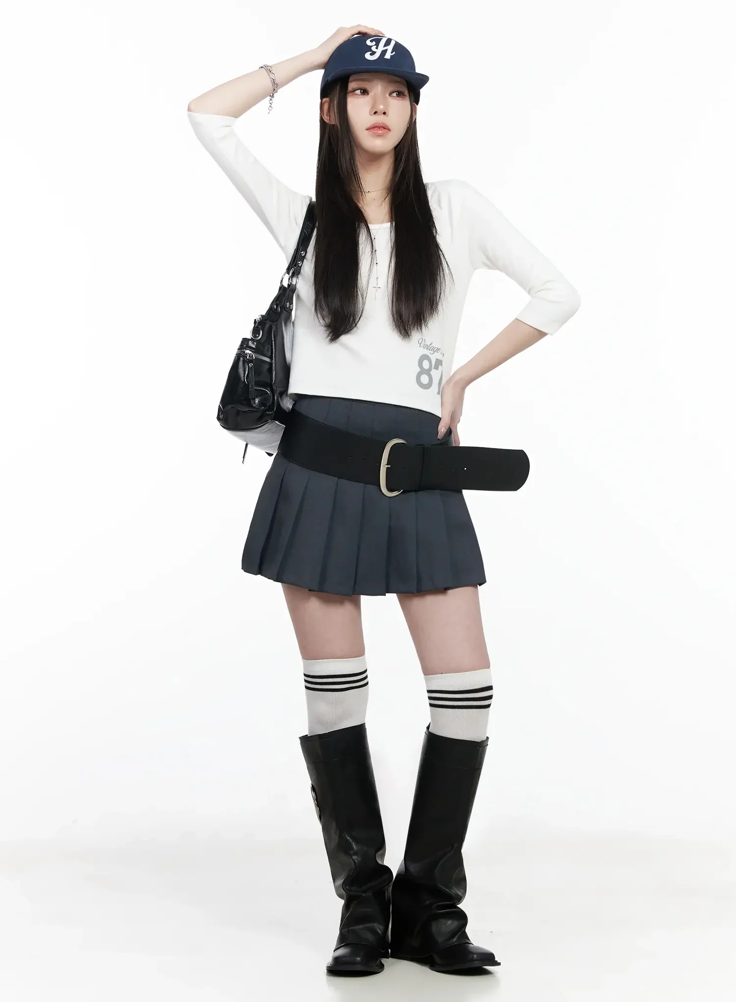 School Girl Mini Skirt IJ528 - Image 3