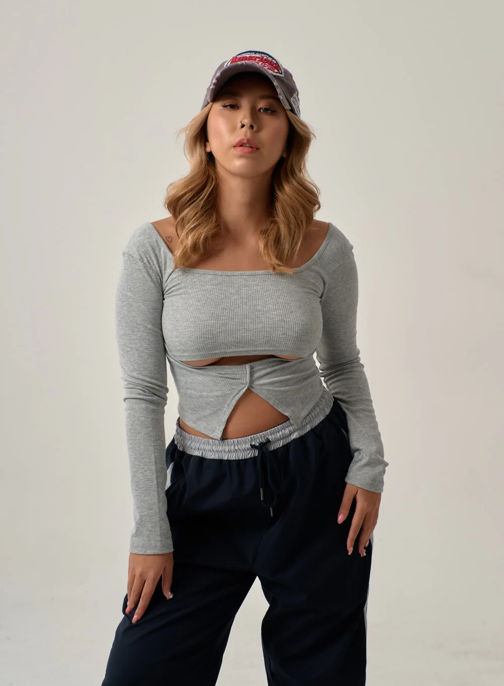 Sexy Square Neck Front Hole Top IN22 - Image 2