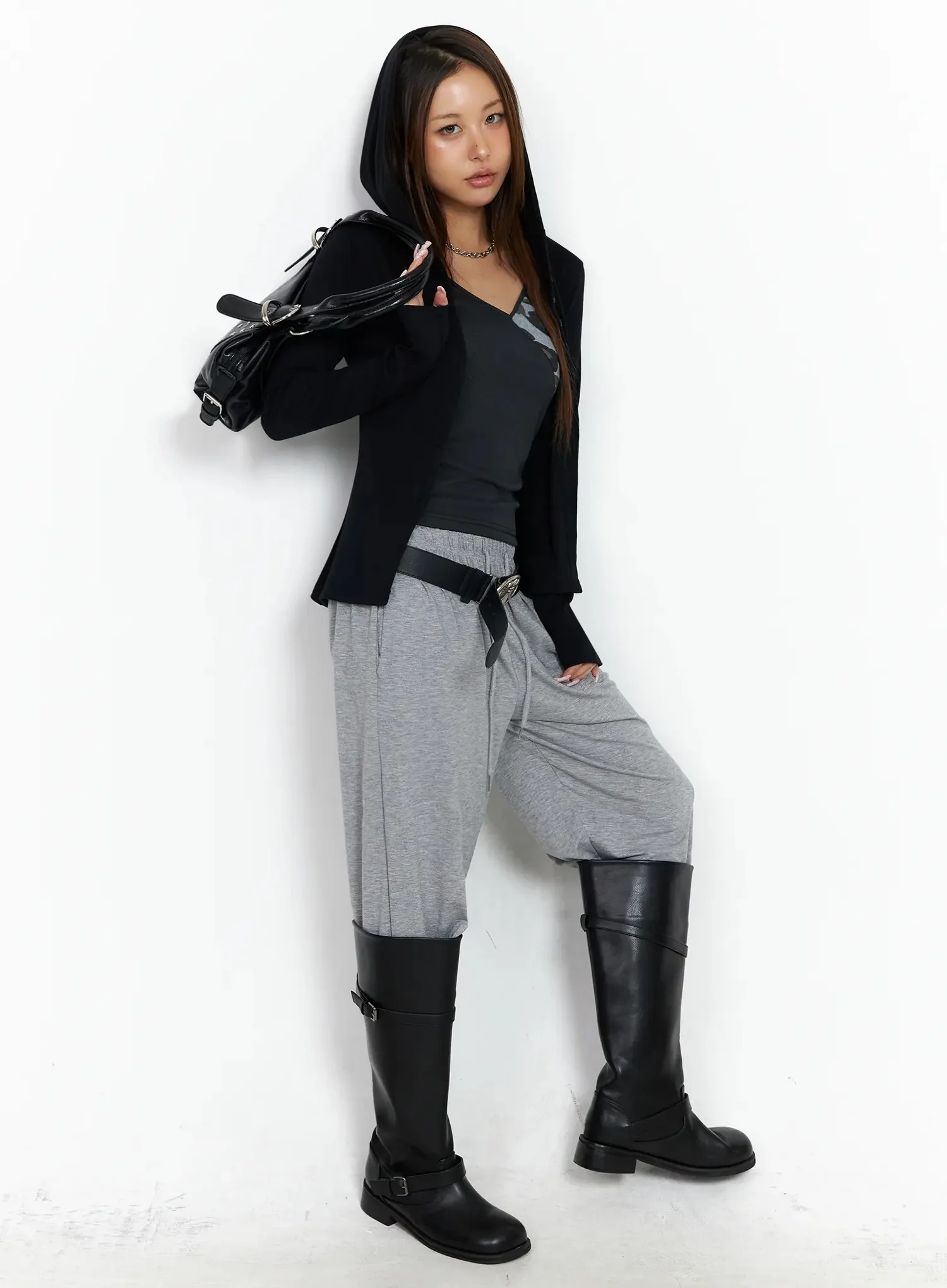 Shane Button Slim Fit Hooded Cardigan IY515