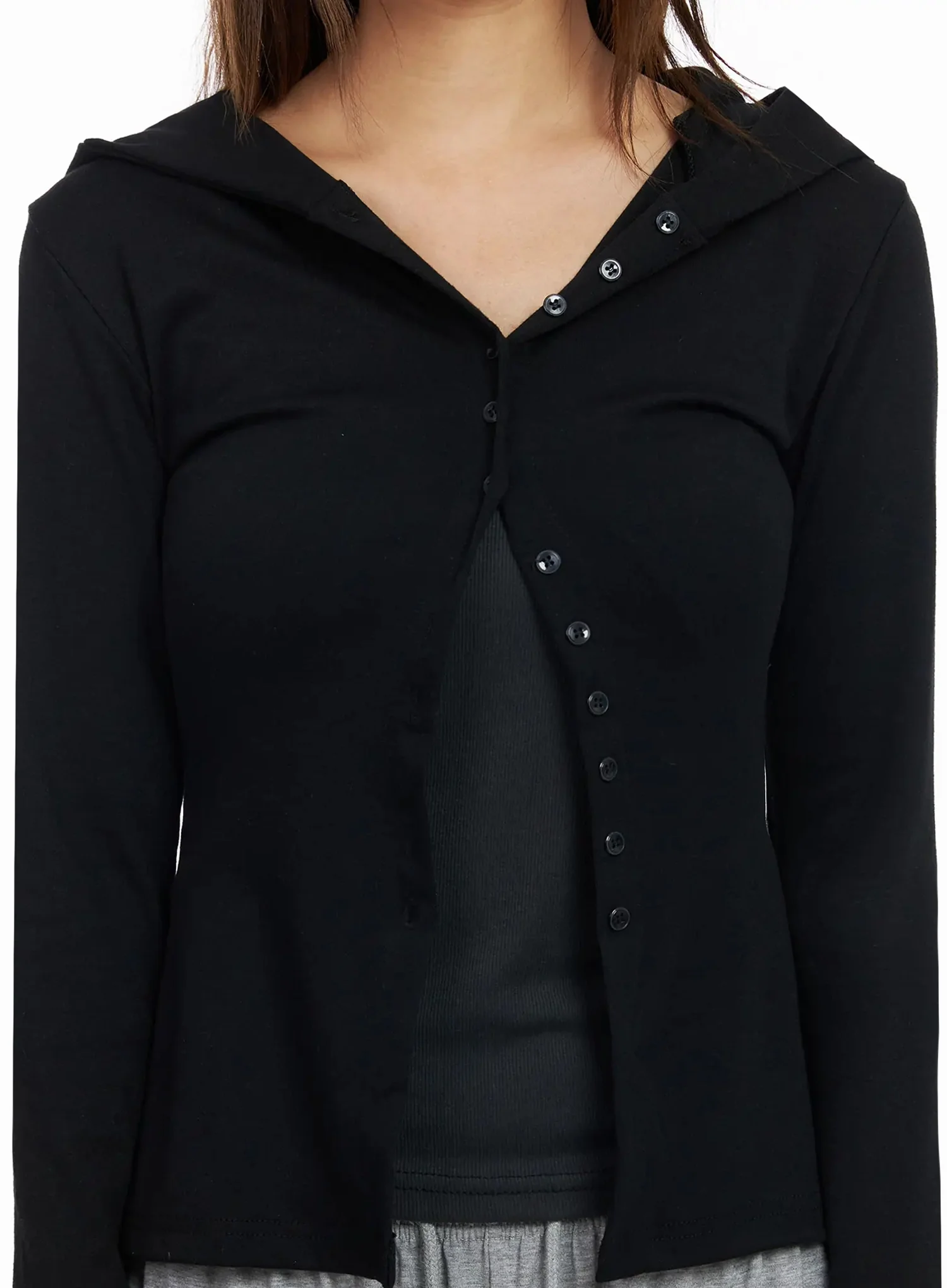 Shane Button Slim Fit Hooded Cardigan IY515 - Image 4