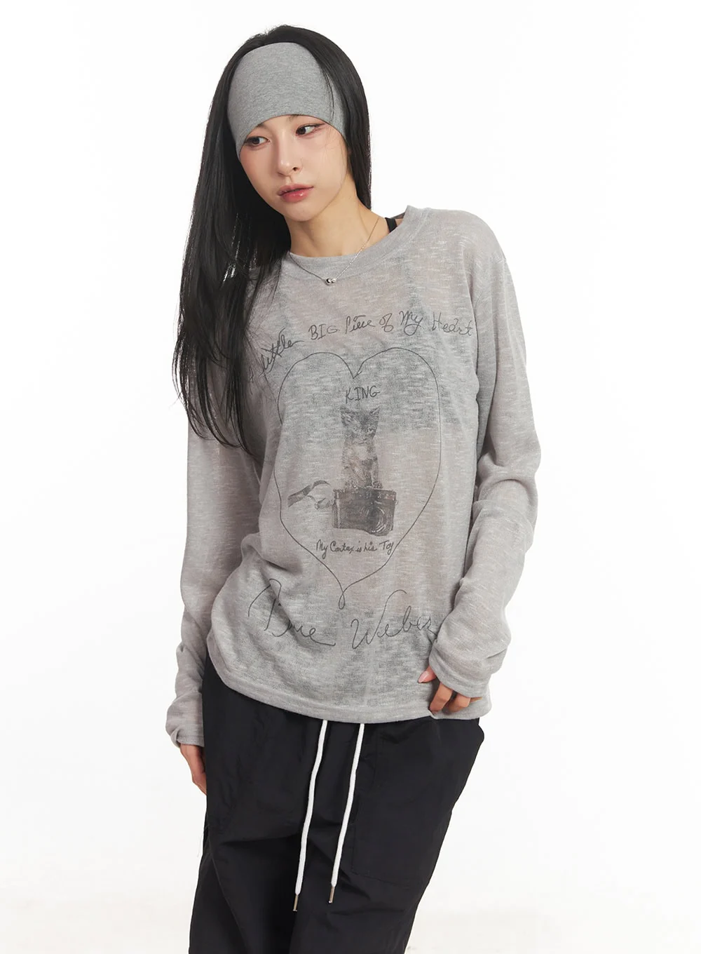 Sheer Art Graphic Long-Sleeve Top CA504 - Image 5