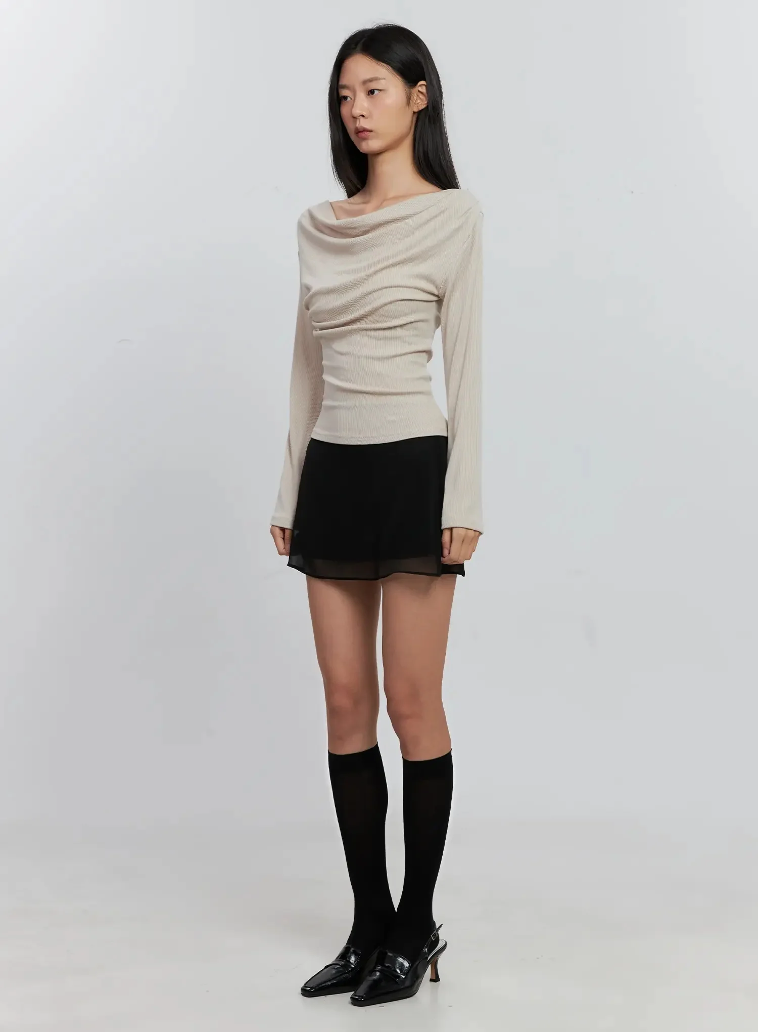 Sheer Chiffon Mini Skirt IS516 - Image 11