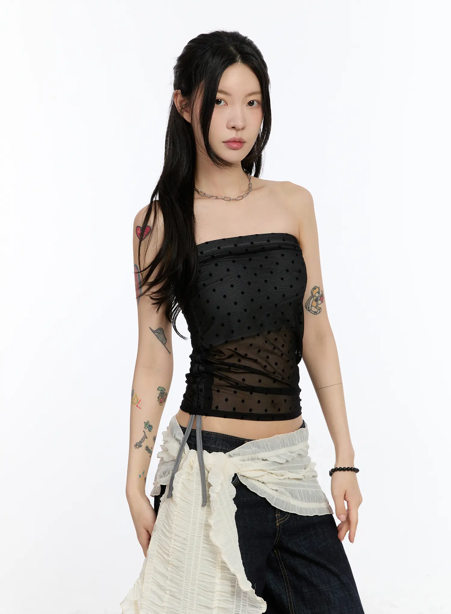 Sheer Dotted Unique Top CA506 - Image 7