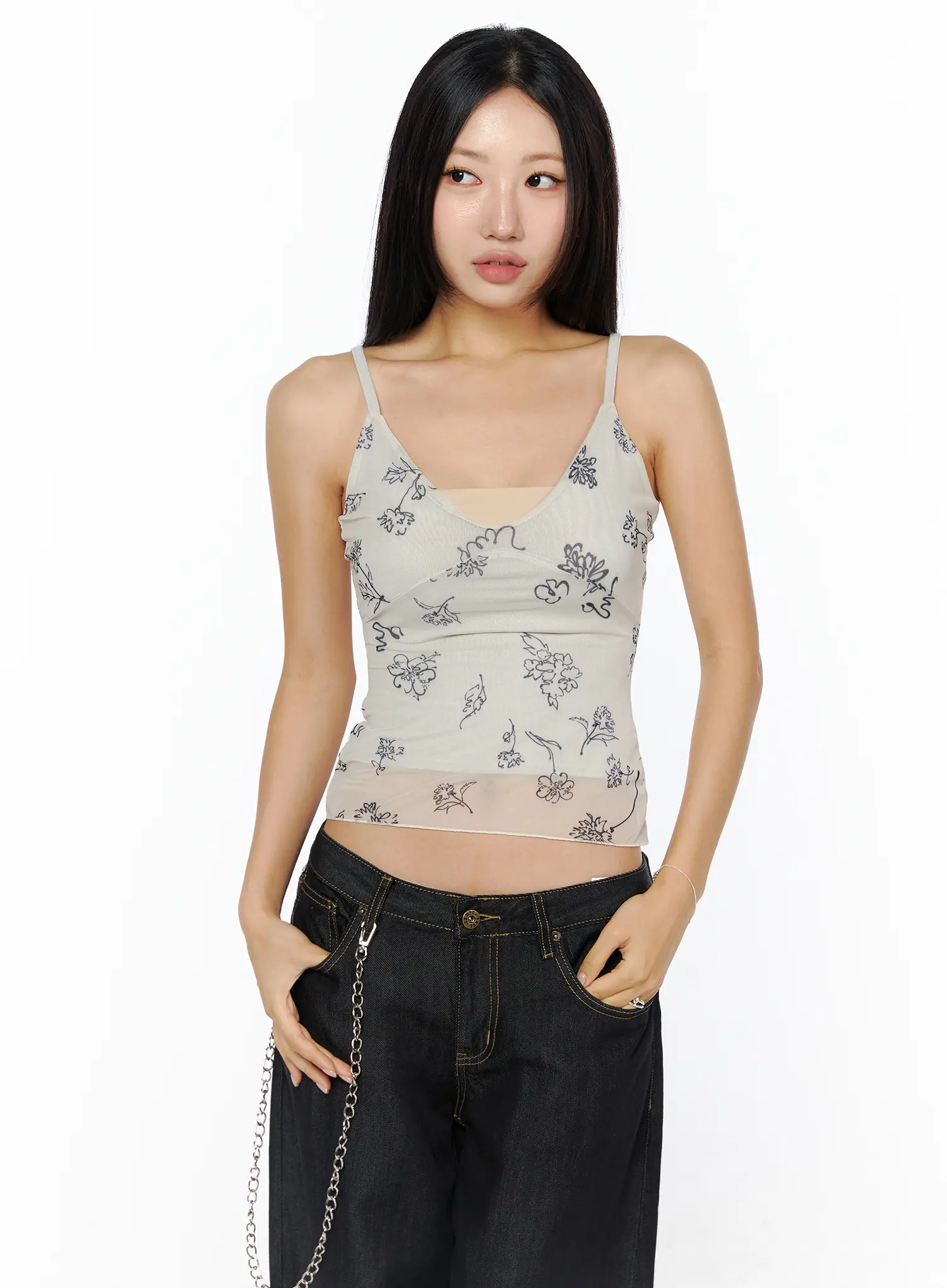 Sheer Floral Pattern Tank CU512 - Image 10