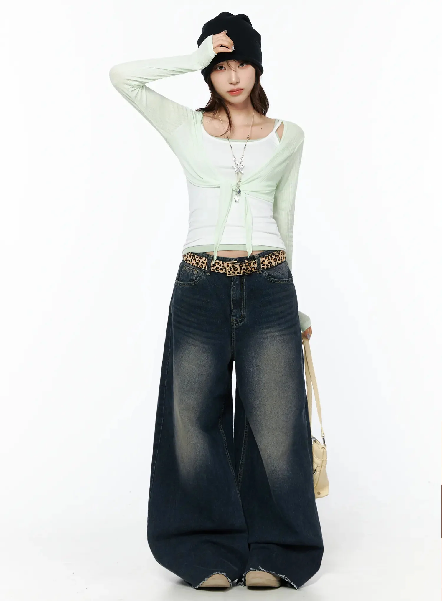 Sheer Front-Tie Wrap Cardigan IU524 - Image 2