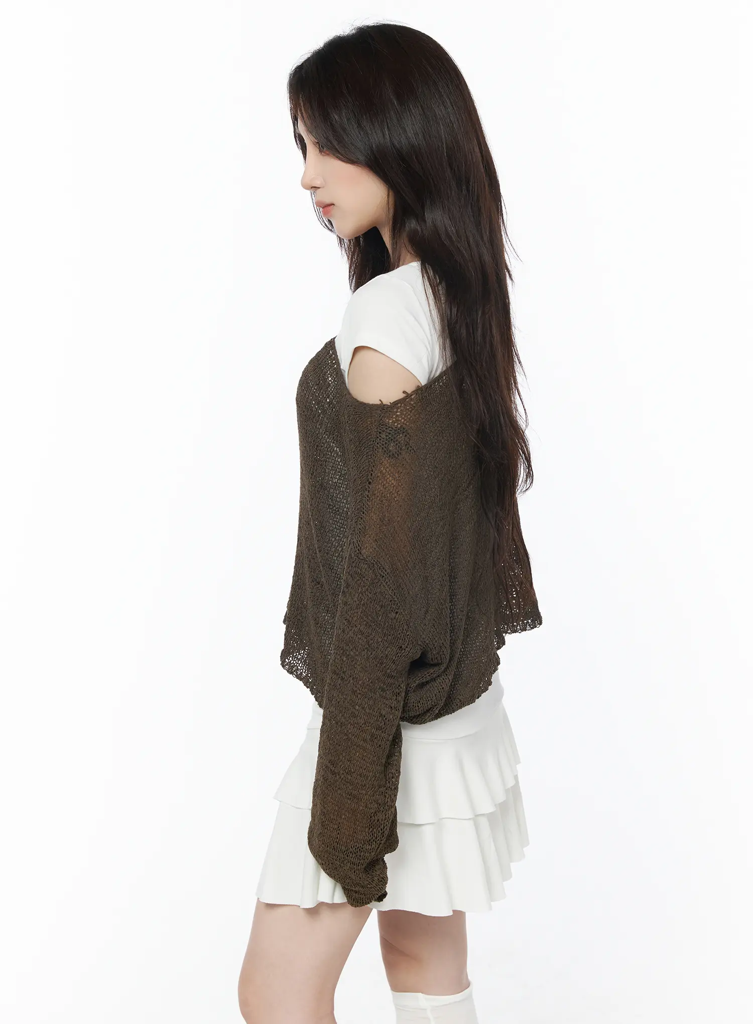 Sheer Knit Relaxed Sweater CU504 - Image 6