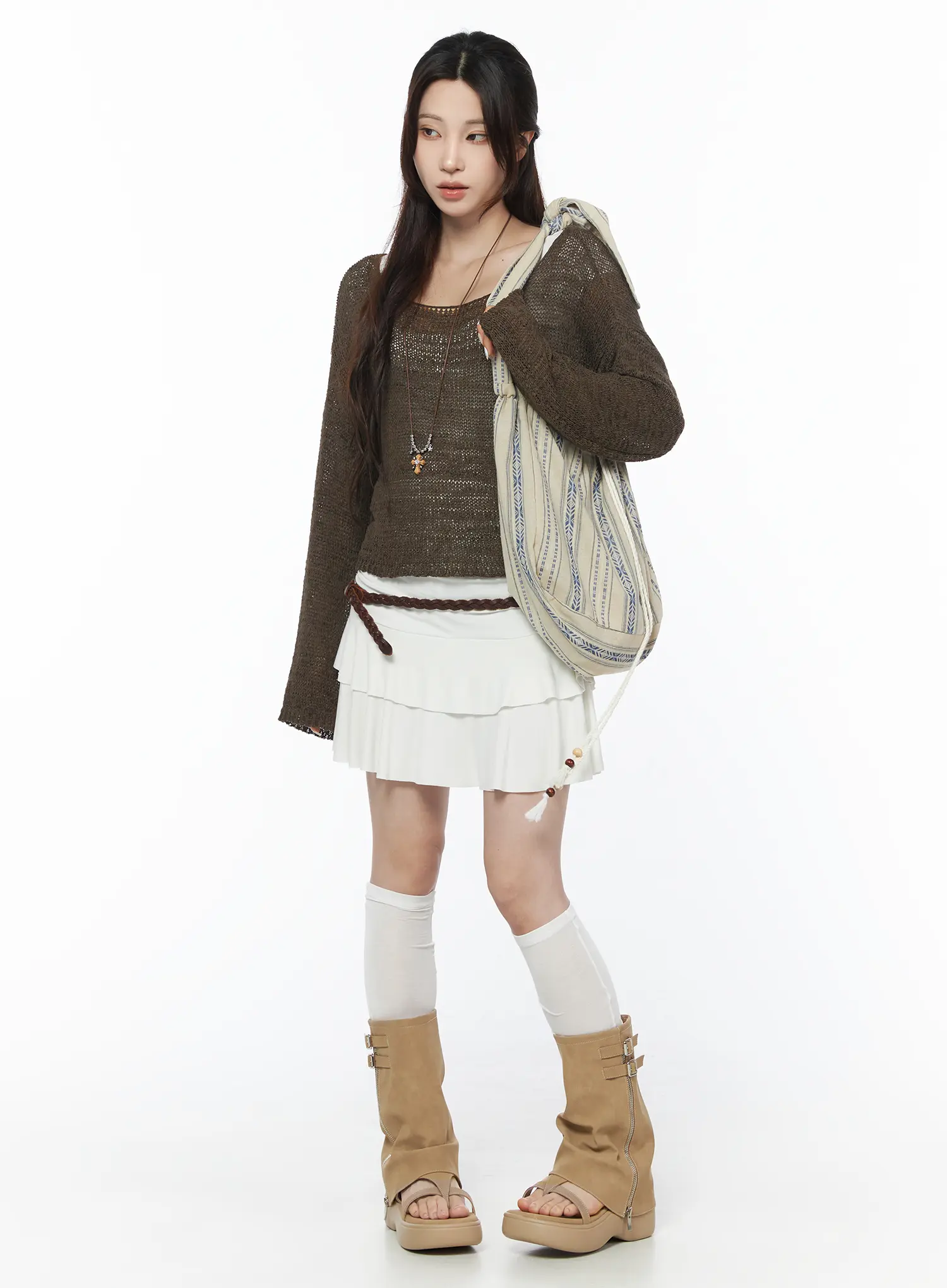 Sheer Knit Relaxed Sweater CU504 - Image 7