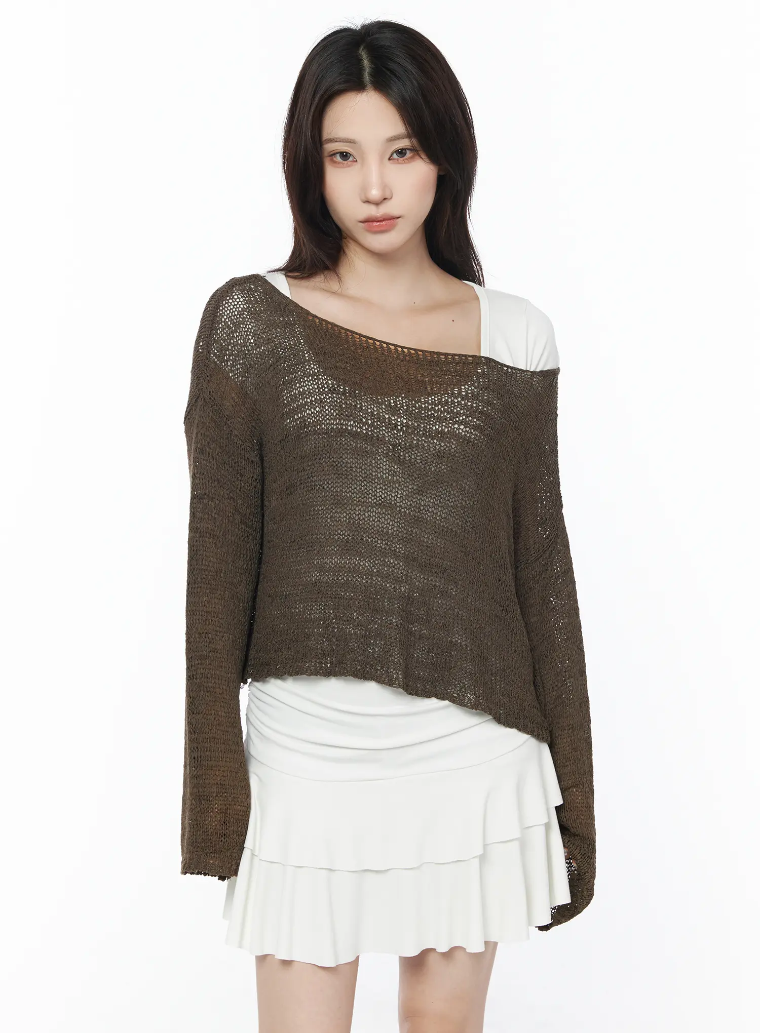 Sheer Knit Relaxed Sweater CU504 - Image 9
