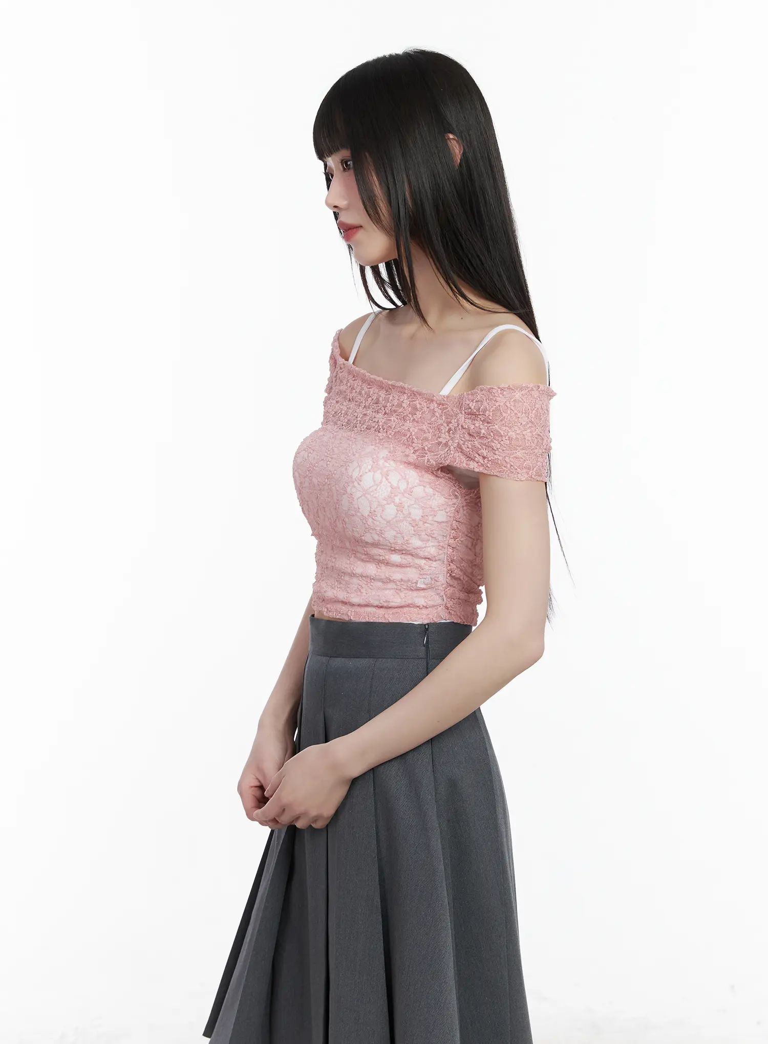Sheer Lace Off-Shoulder Top CM525 - Image 6