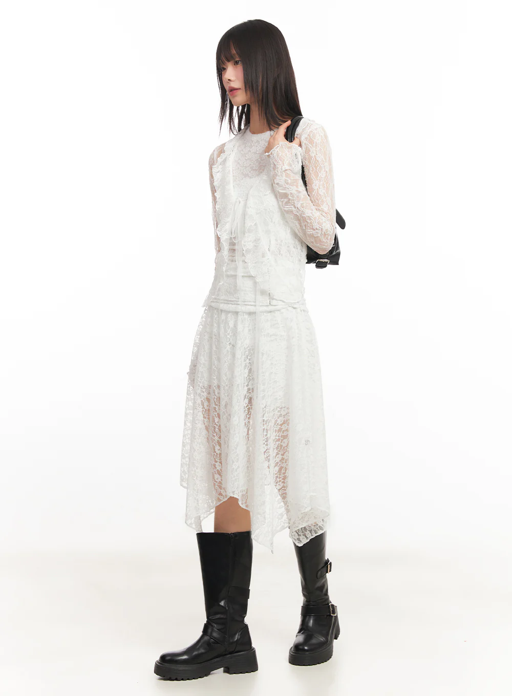 Sheer Lace Strap Cardigan IY502 - Image 16