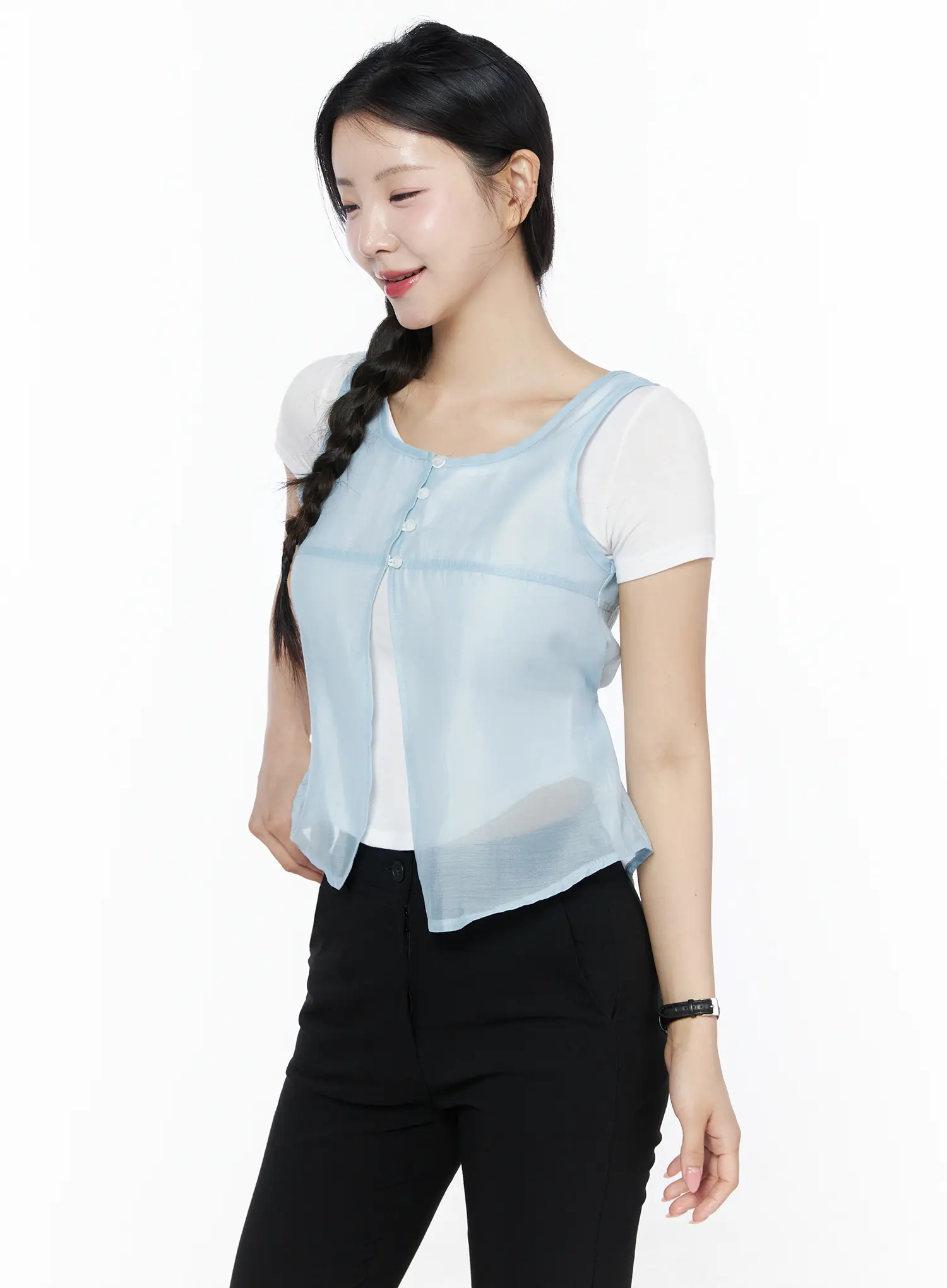 Sheer Layered Blouse IU525 - Image 8