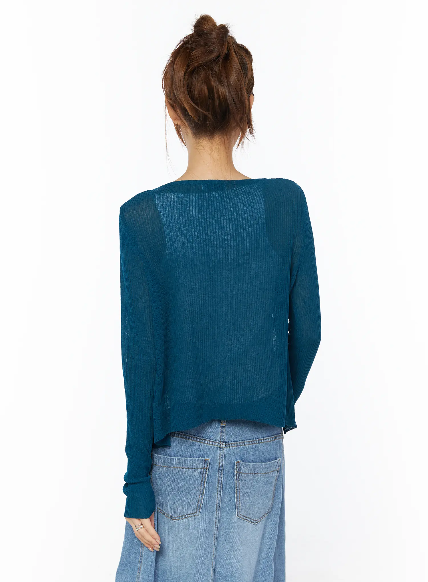 Sheer Linen Cardigan CY528 - Image 10