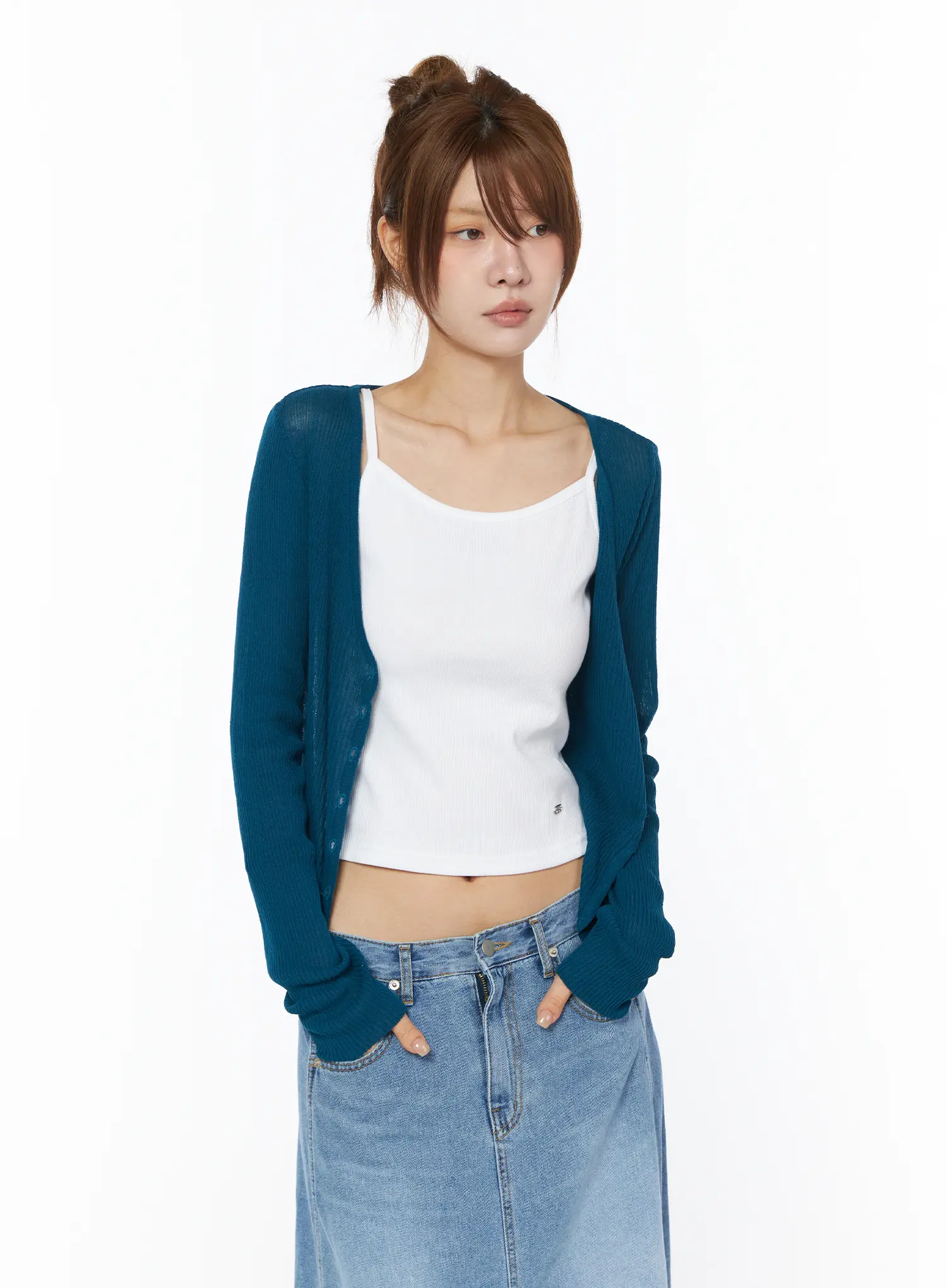 Sheer Linen Cardigan CY528 - Image 4