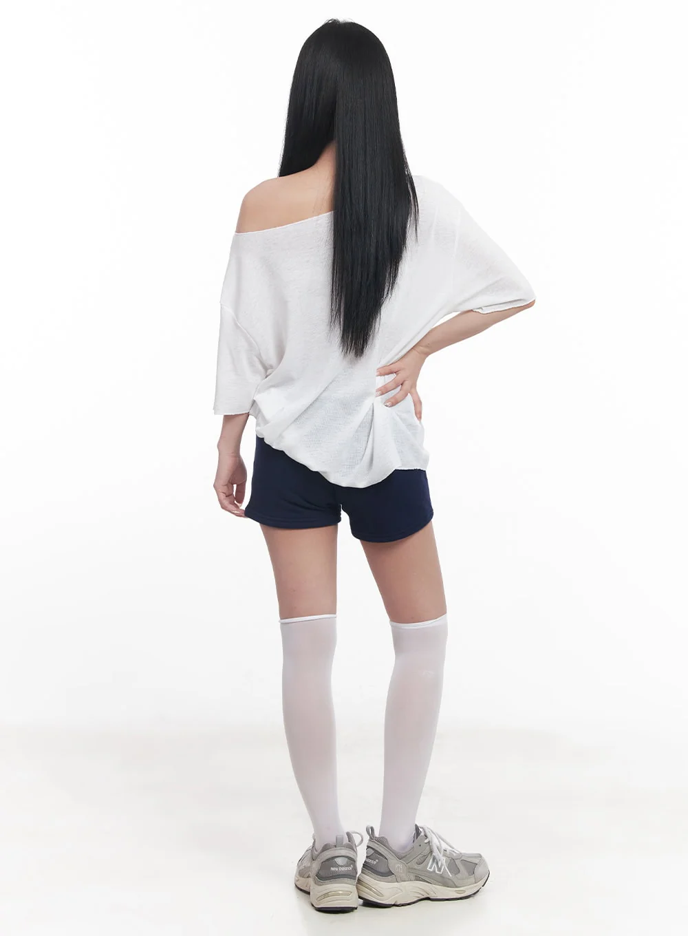 Sheer Loose-Fit Off-Shoulder Top CY527 - Image 8