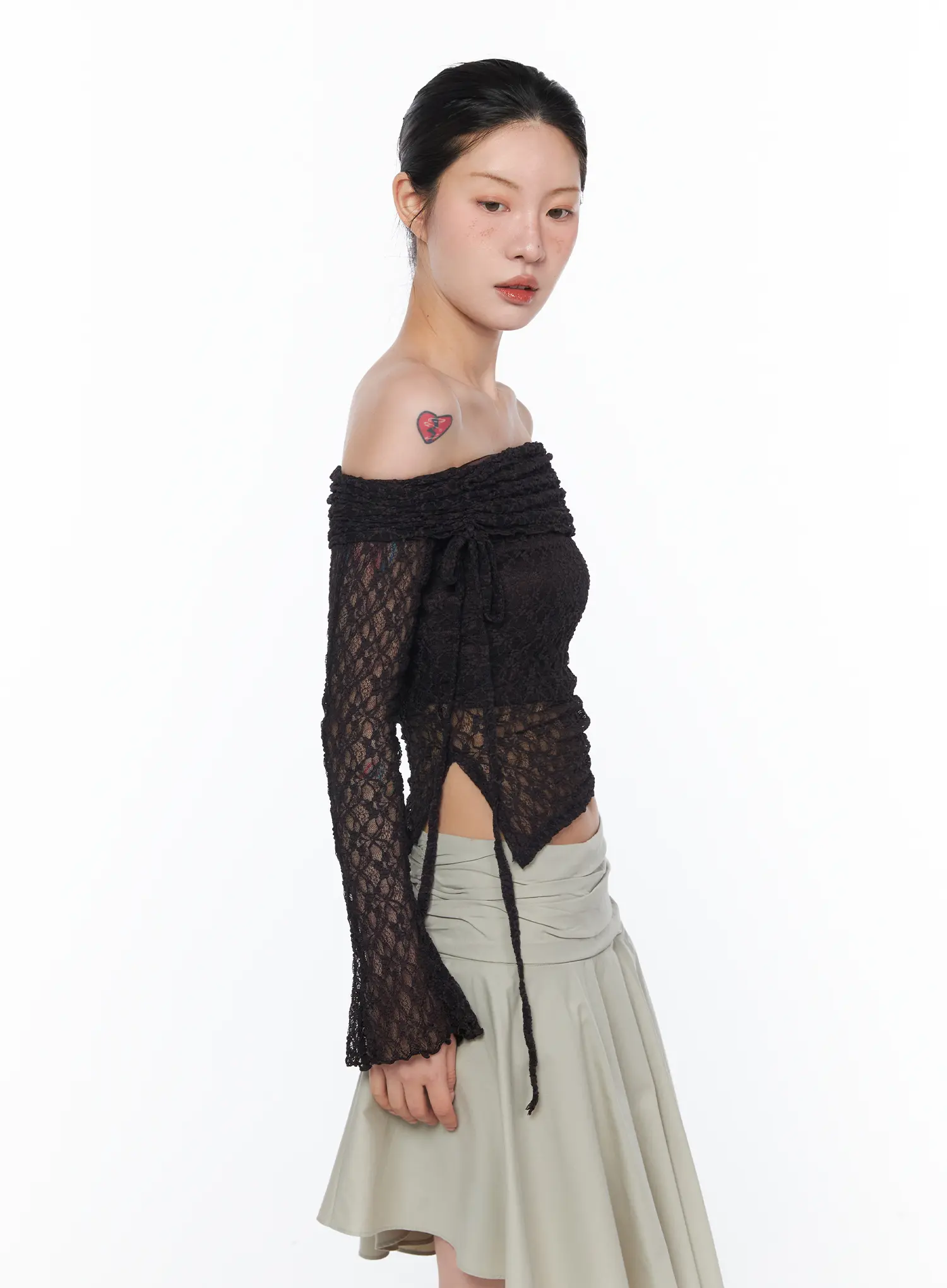 Sheer Off-Shoulder Lace Top CA524 - Image 6