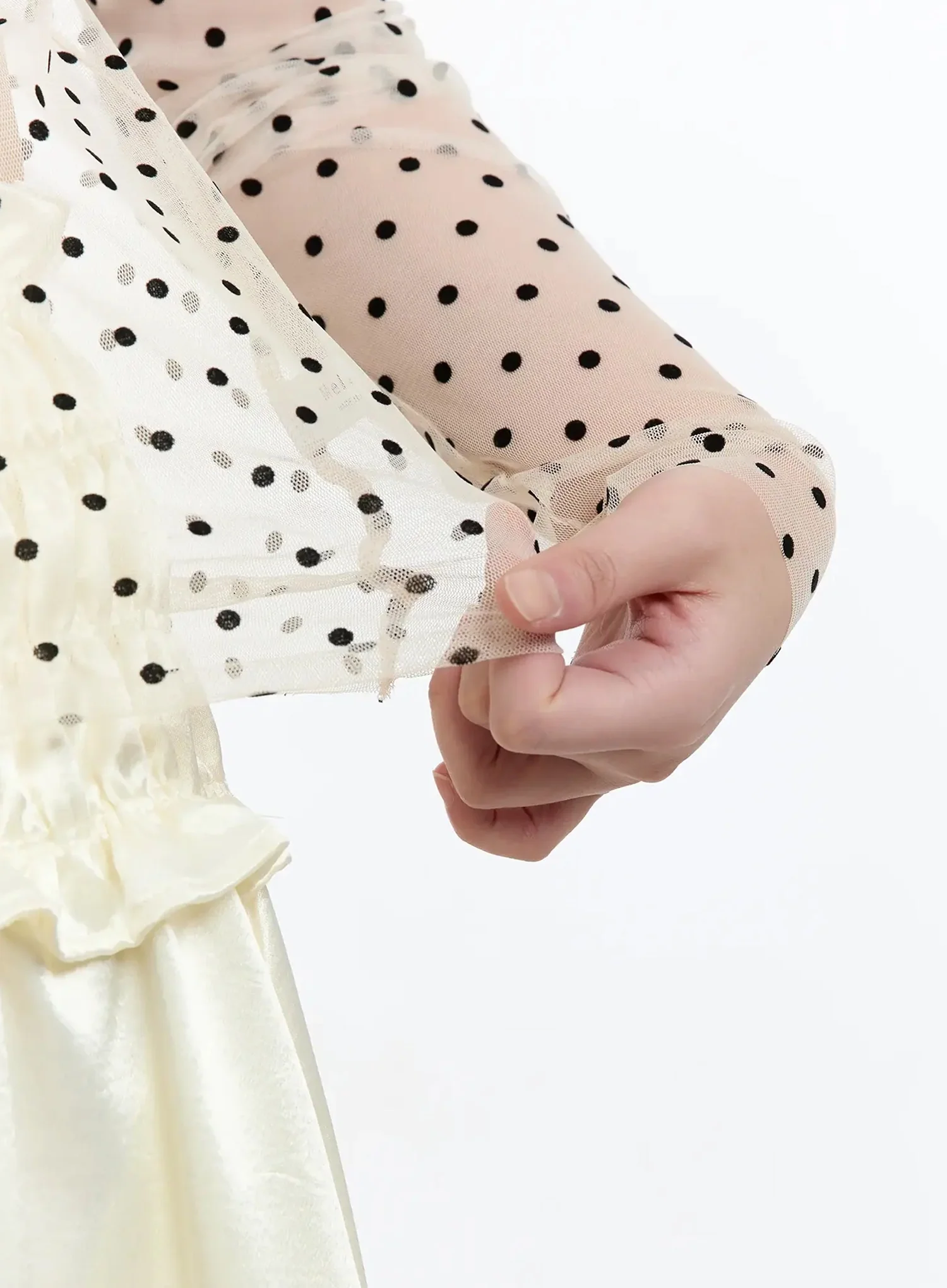 Sheer Polka Dot Long Sleeve Top IM519 - Image 9