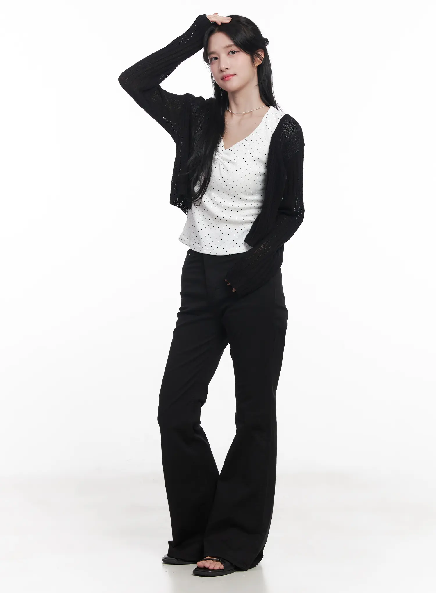 Sheer Ribbed Cardigan CU525 - Image 5