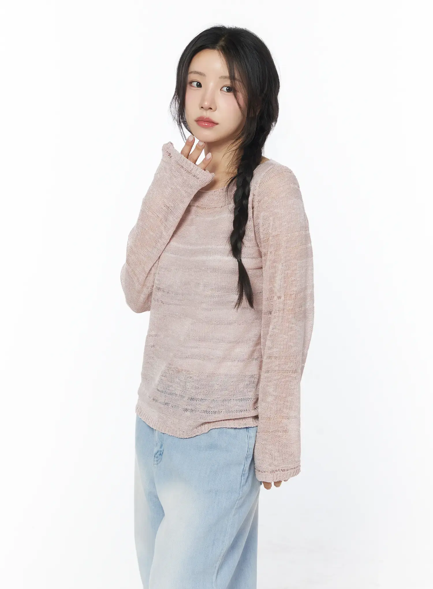 Sheer Stripe Knit Top CY522 - Image 6