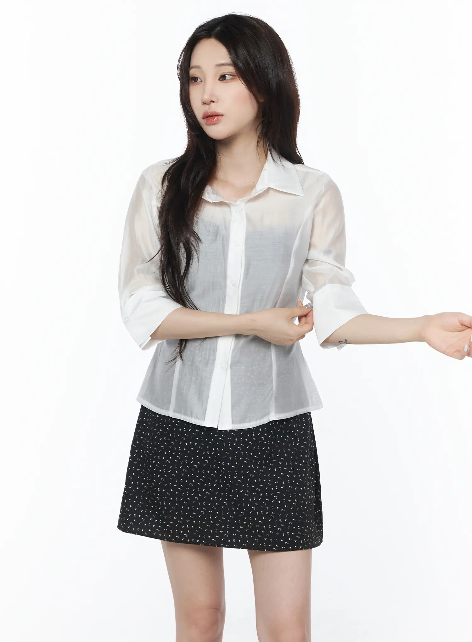 Sheer Tie-Back Shirt CU503 - Image 10