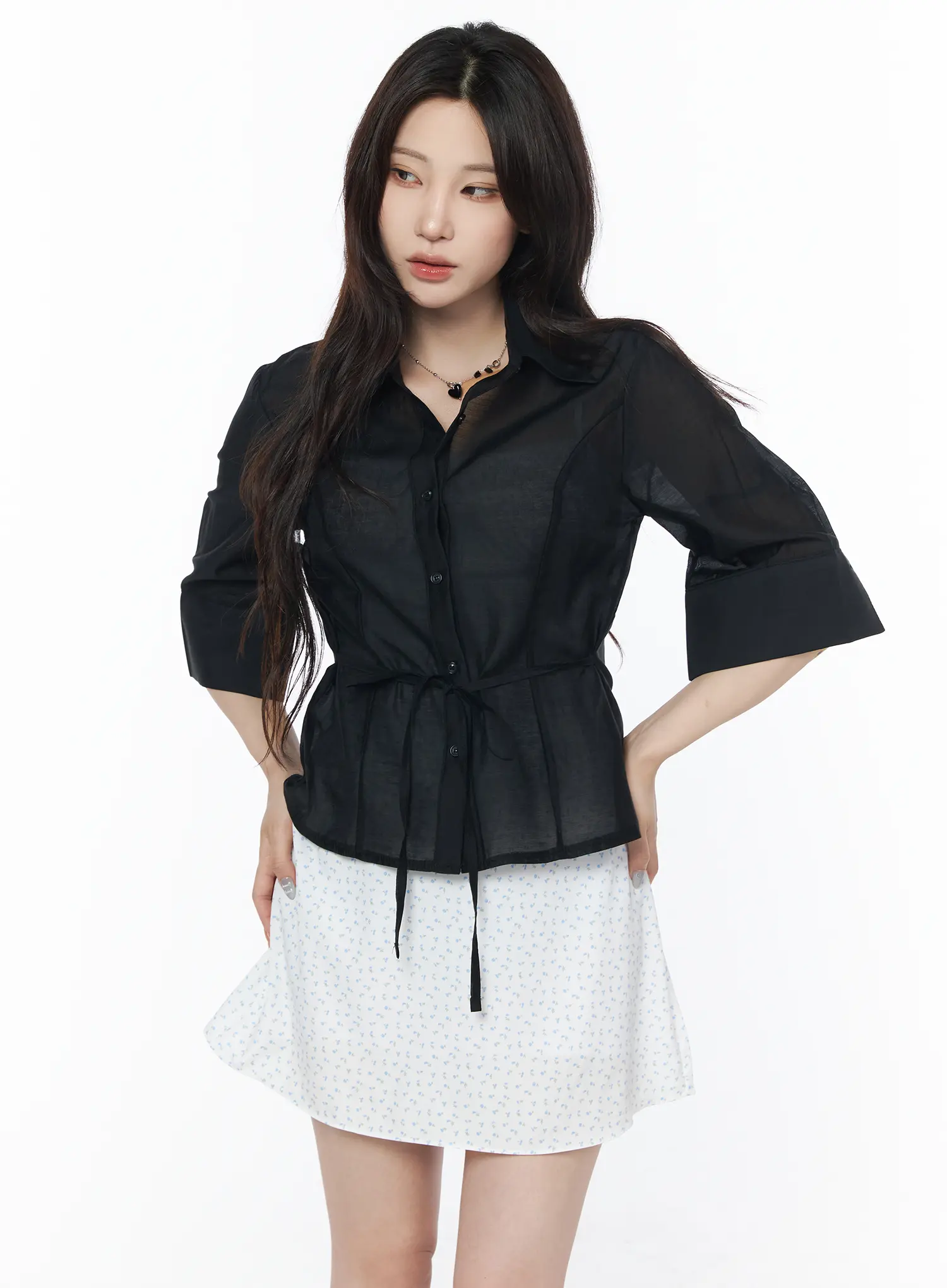 Sheer Tie-Back Shirt CU503 - Image 12
