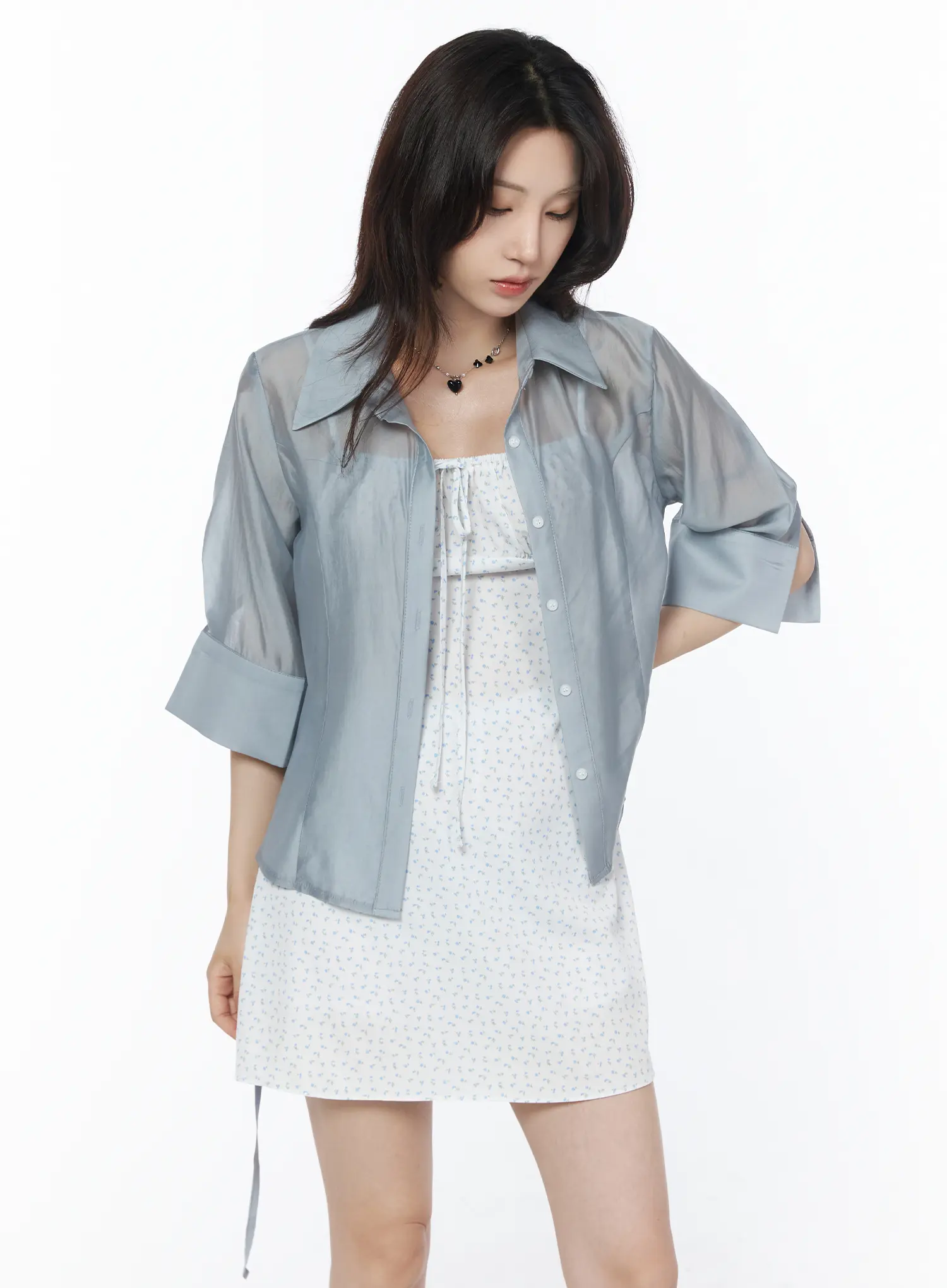 Sheer Tie-Back Shirt CU503 - Image 2