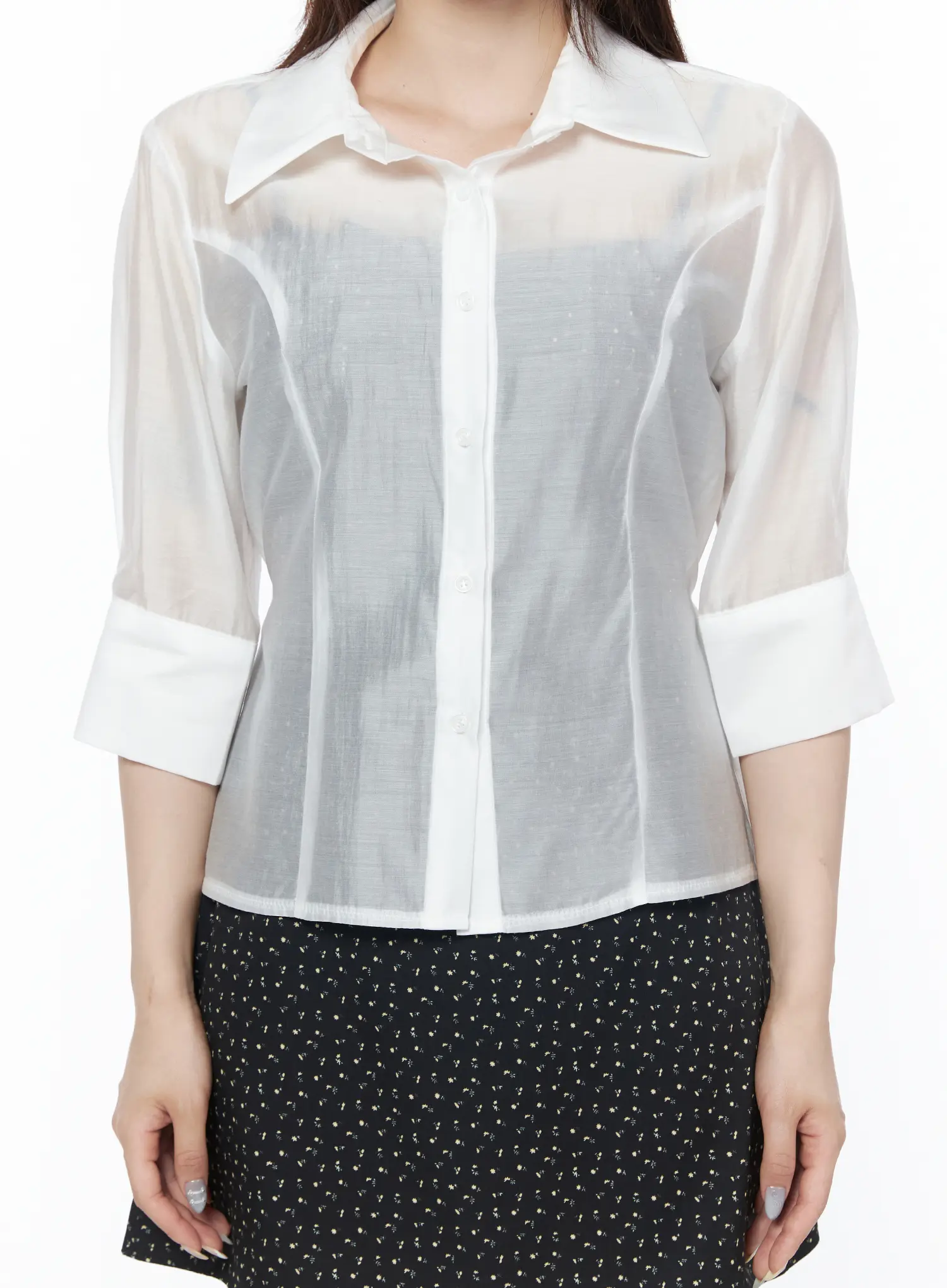 Sheer Tie-Back Shirt CU503 - Image 8