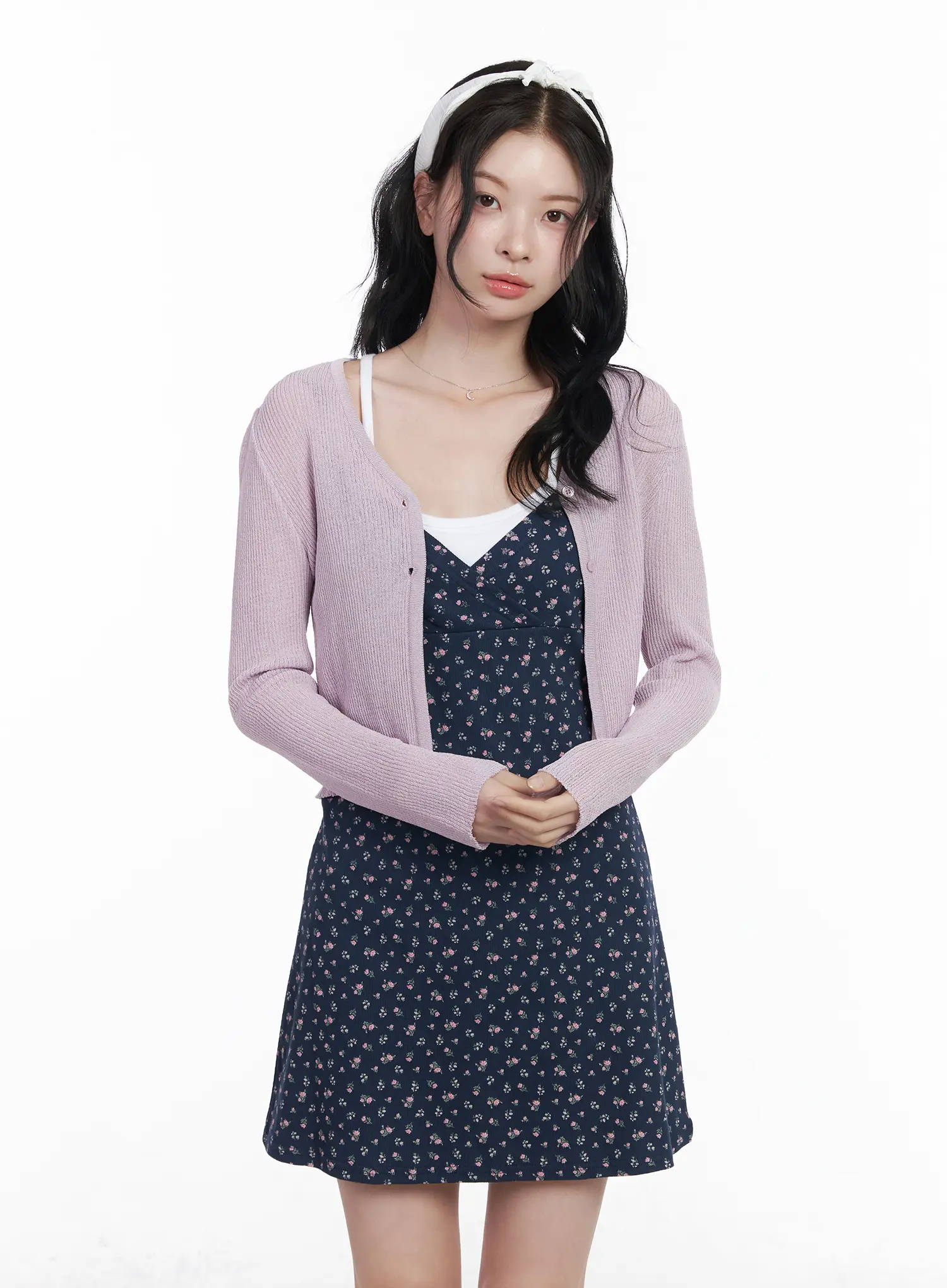 Sheer Two-Button Cardigan CA509 - Image 2